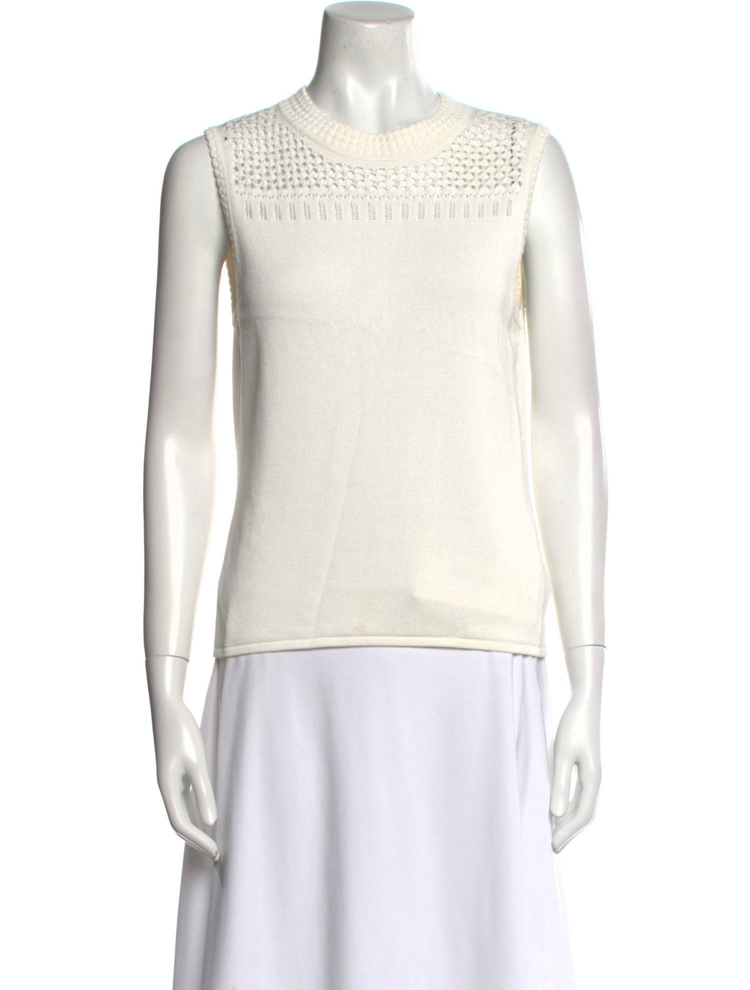 St. John Crew Neck Sleeveless Top