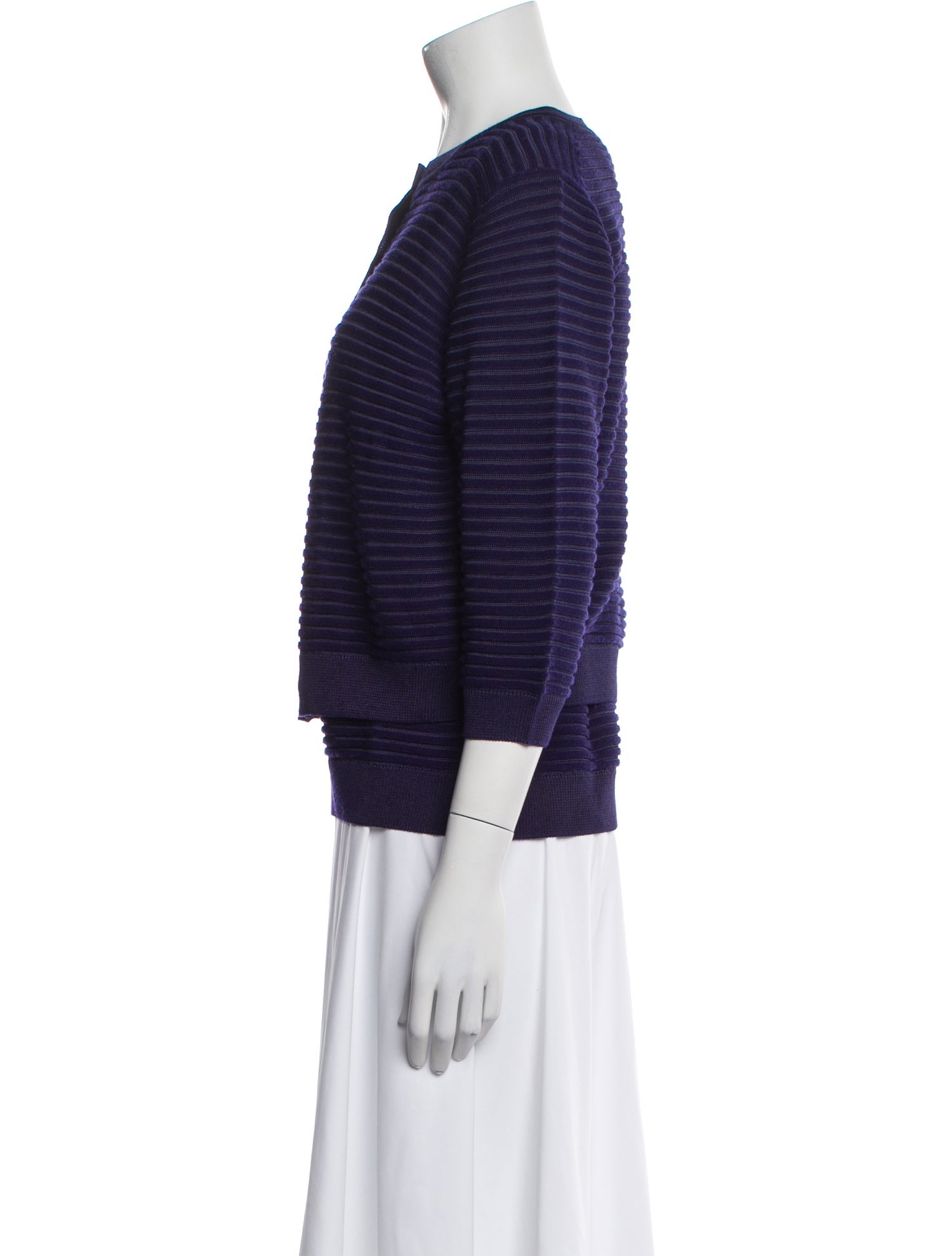 St. John Striped Crew Neck Sweater