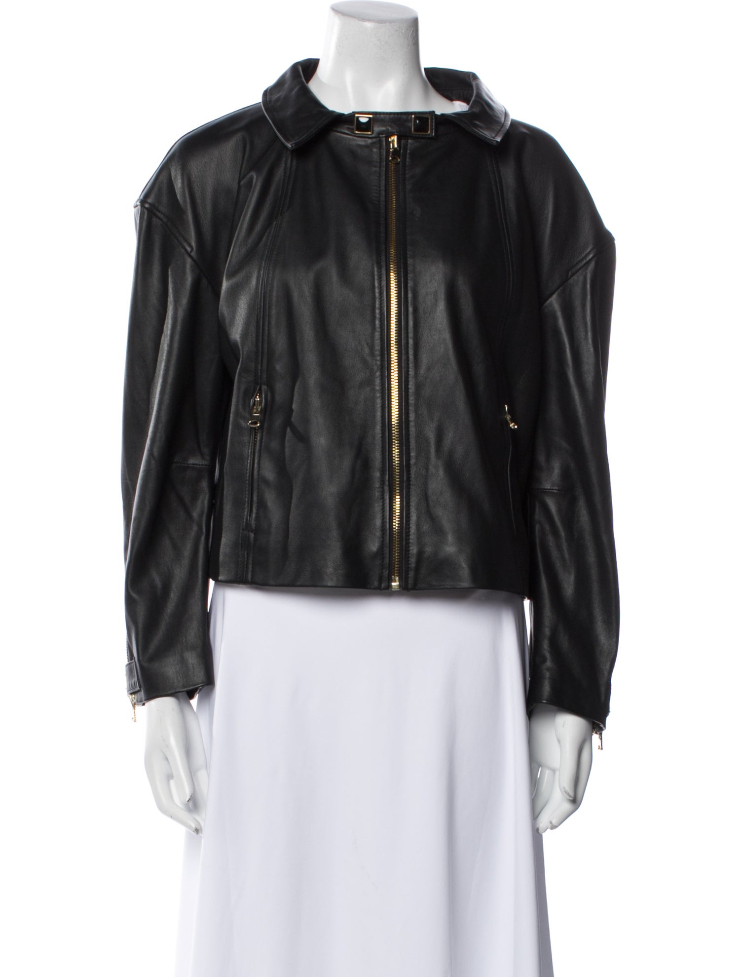 St. John Leather Biker Jacket w/ Tags