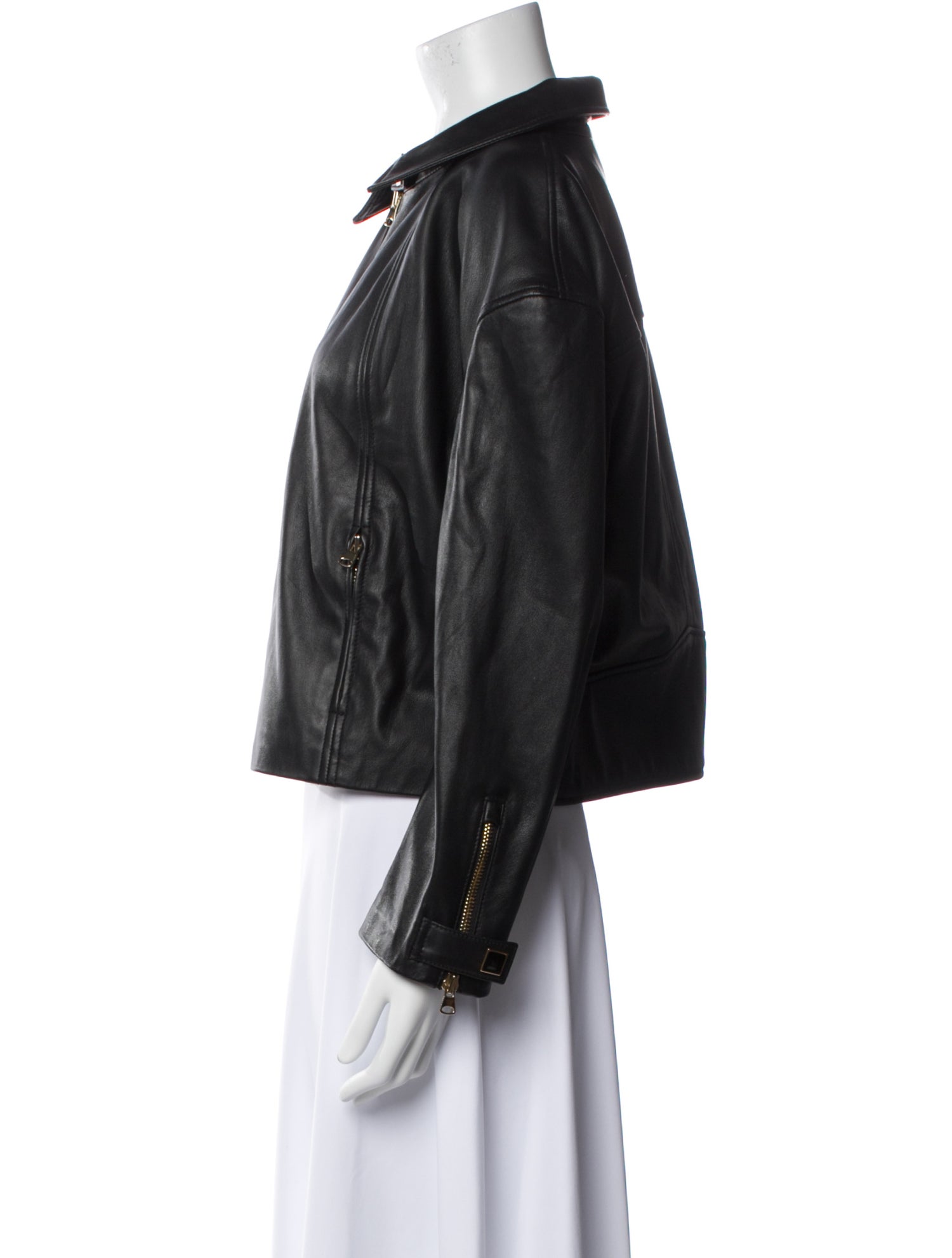 St. John Leather Biker Jacket w/ Tags