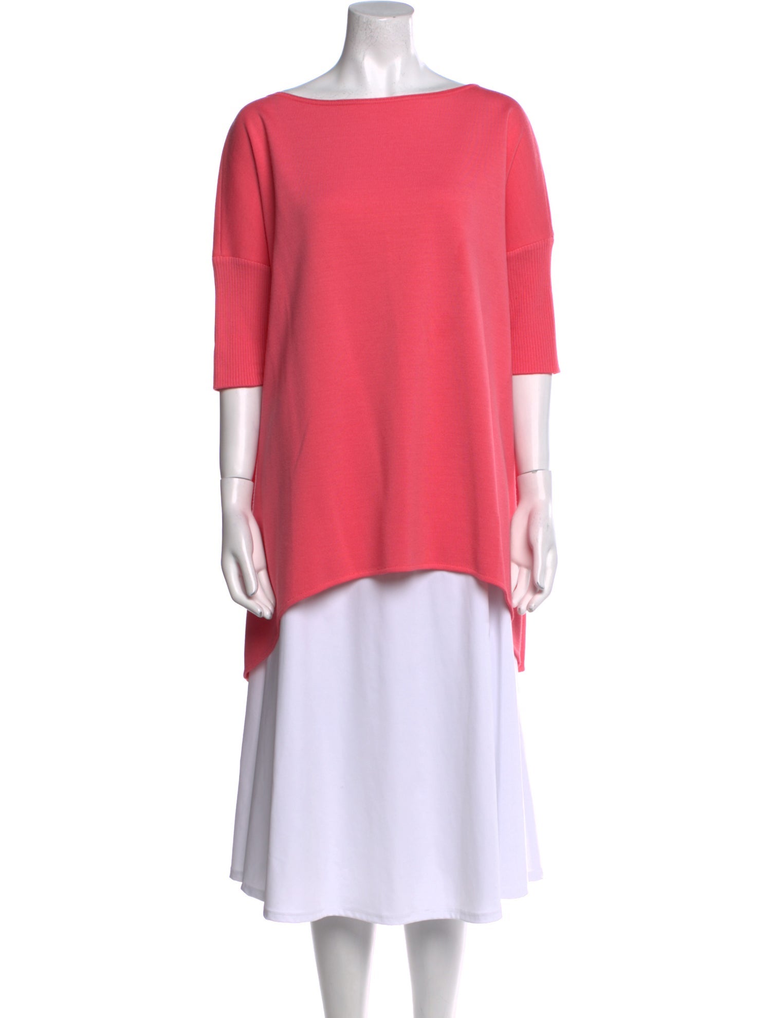 St. John Bateau Neckline Three-Quarter Sleeve Tunic