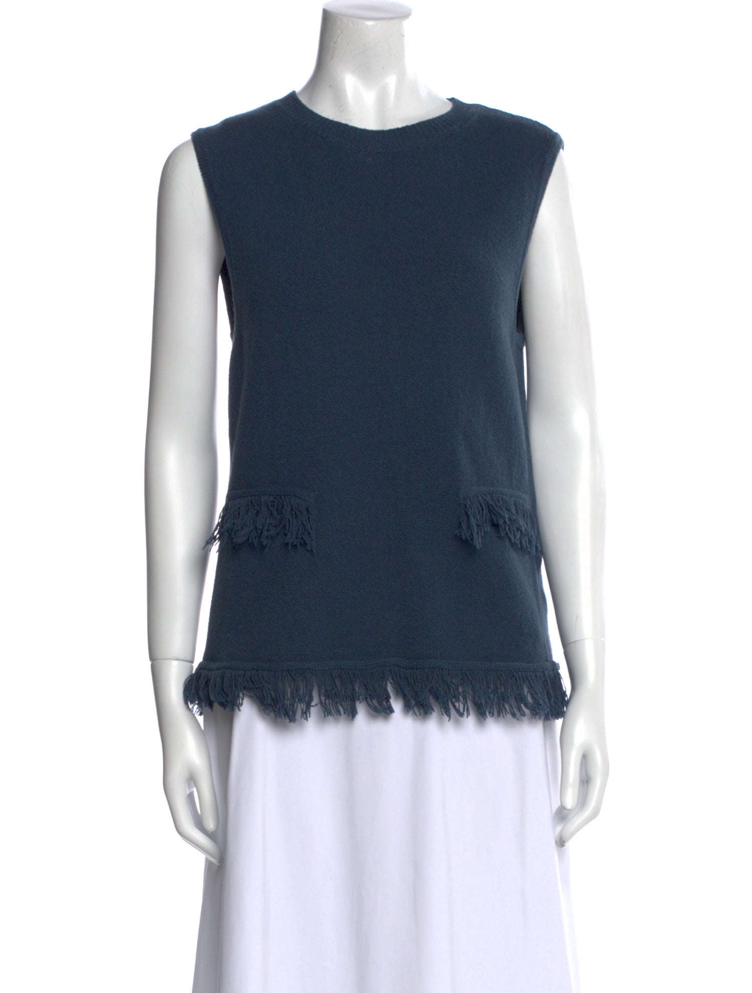 St. John Crew Neck Sleeveless Top