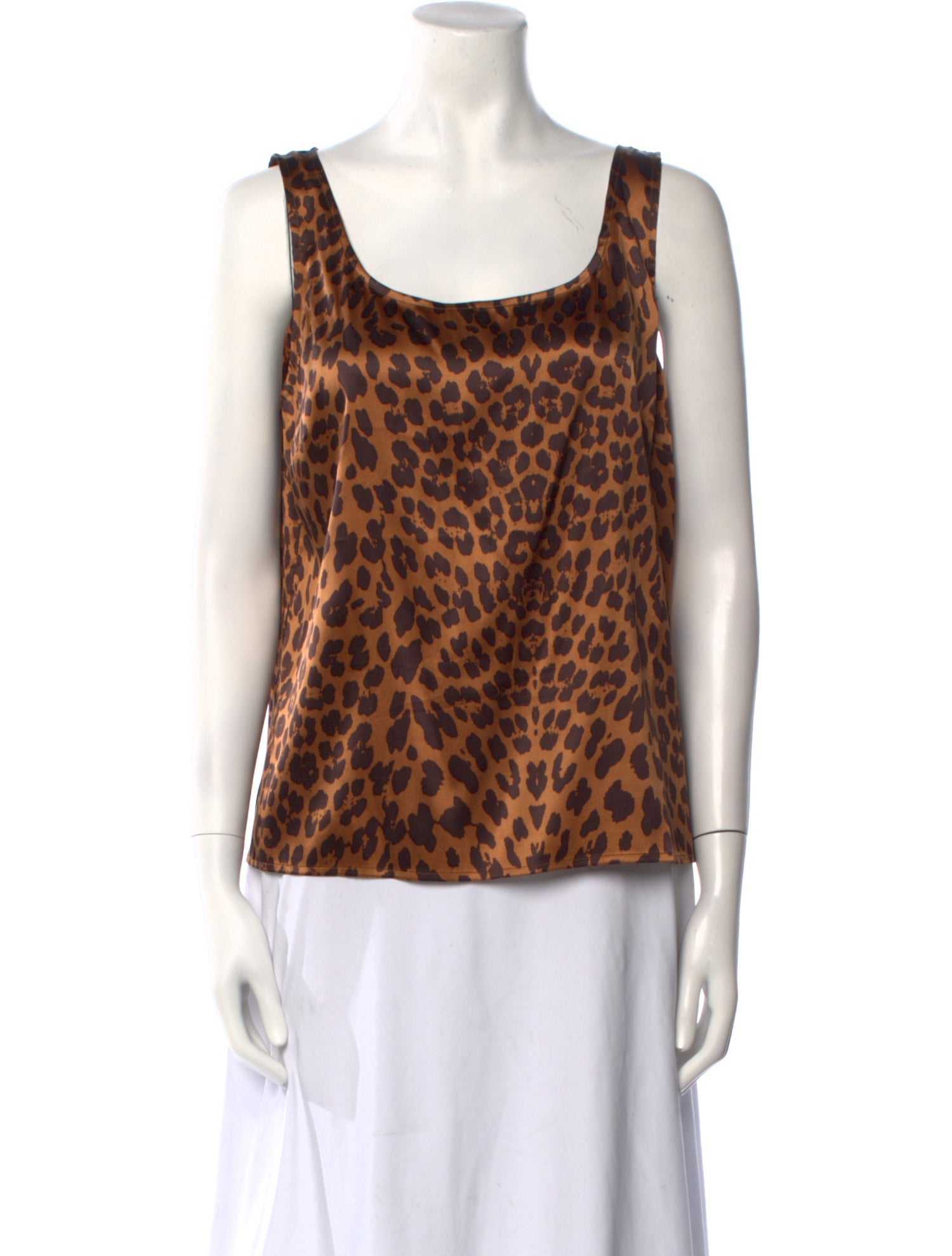 St. John Silk Animal Print Top