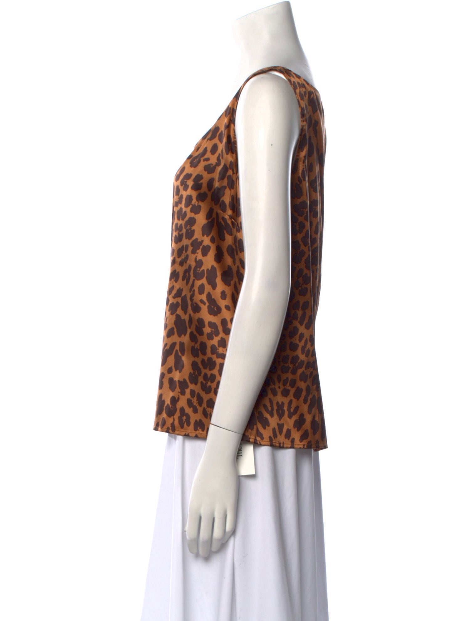 St. John Silk Animal Print Top