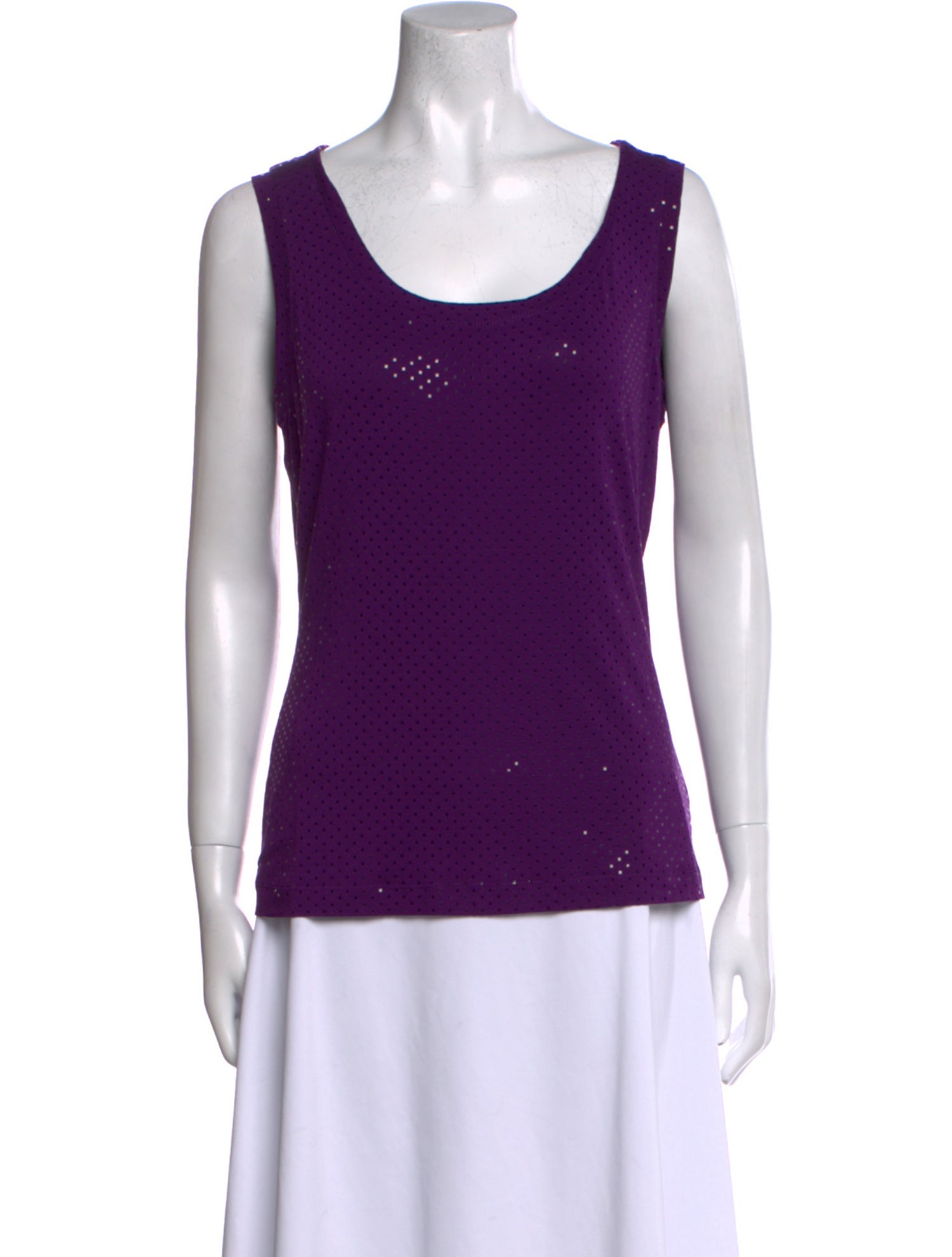 St. John Scoop Neck Sleeveless Top