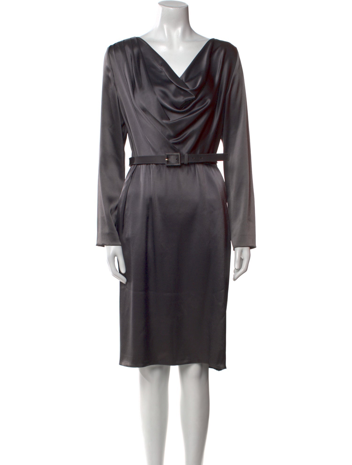 St. John Cowl Neck Knee-Length Dress