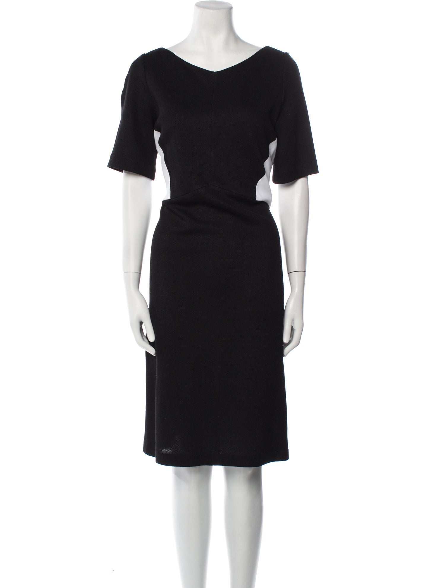 St. John Bateau Neckline Knee-Length Dress
