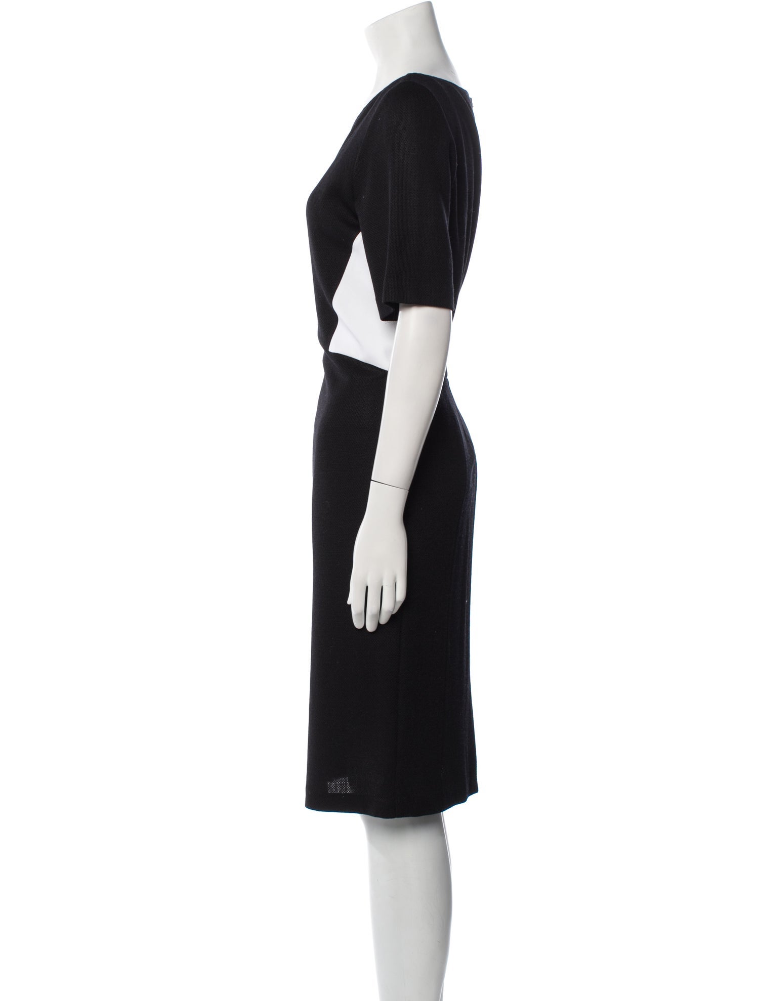 St. John Bateau Neckline Knee-Length Dress