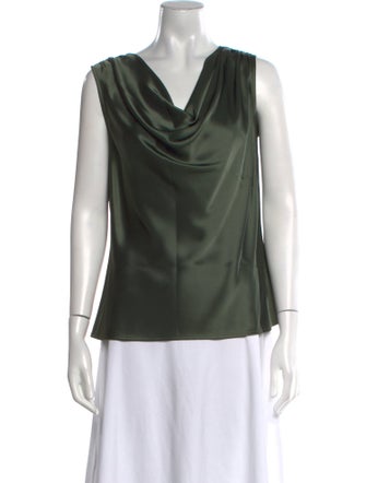 St. John Cowl Neck Sleeveless Blouse