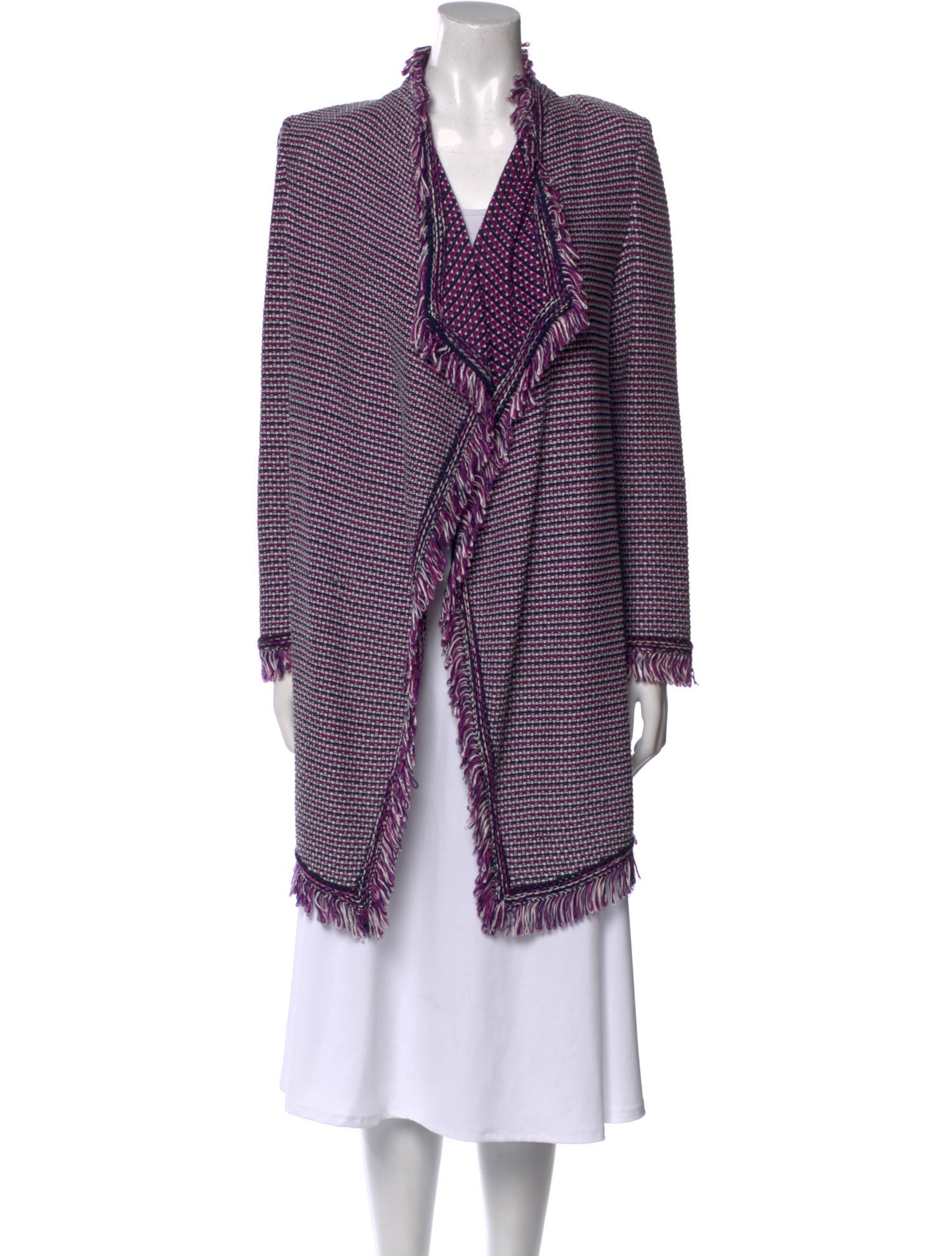 St. John Tweed Pattern Cowl Neck Sweater