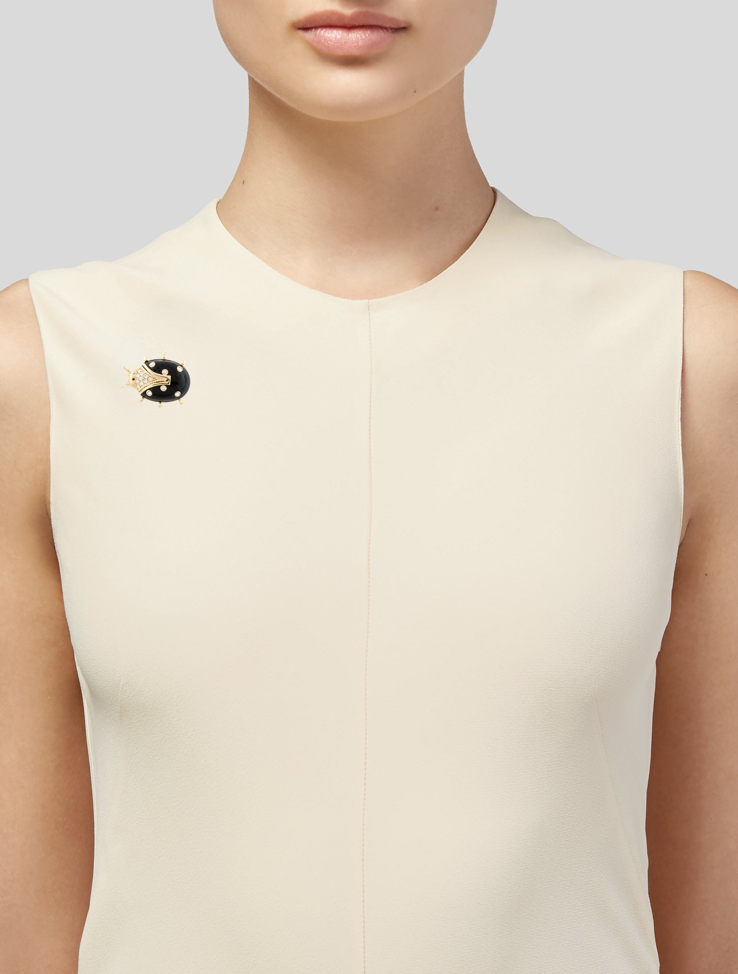 St. John Crystal & Enamel Lady Bug Pin Brooch