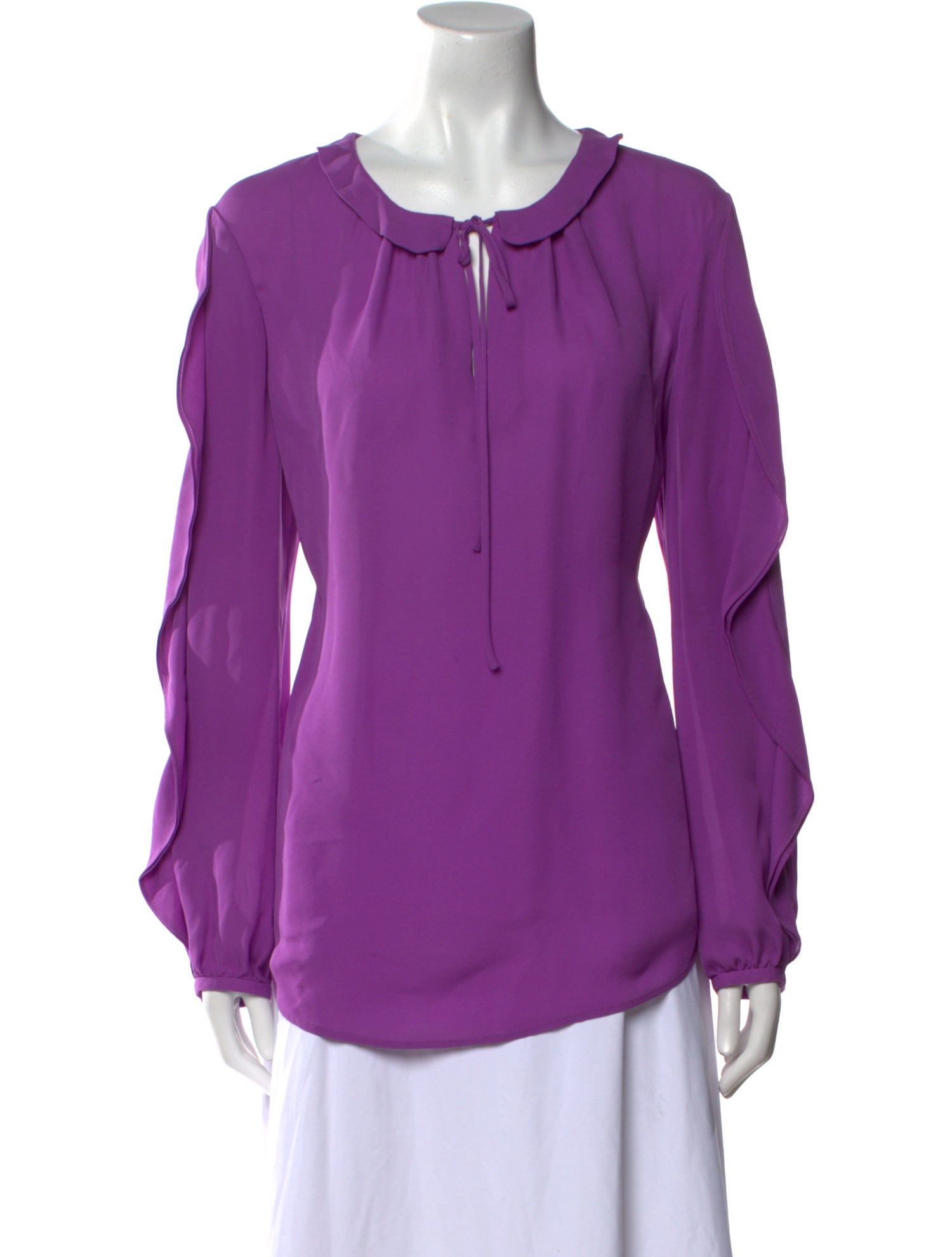 St. John Silk Scoop Neck Blouse