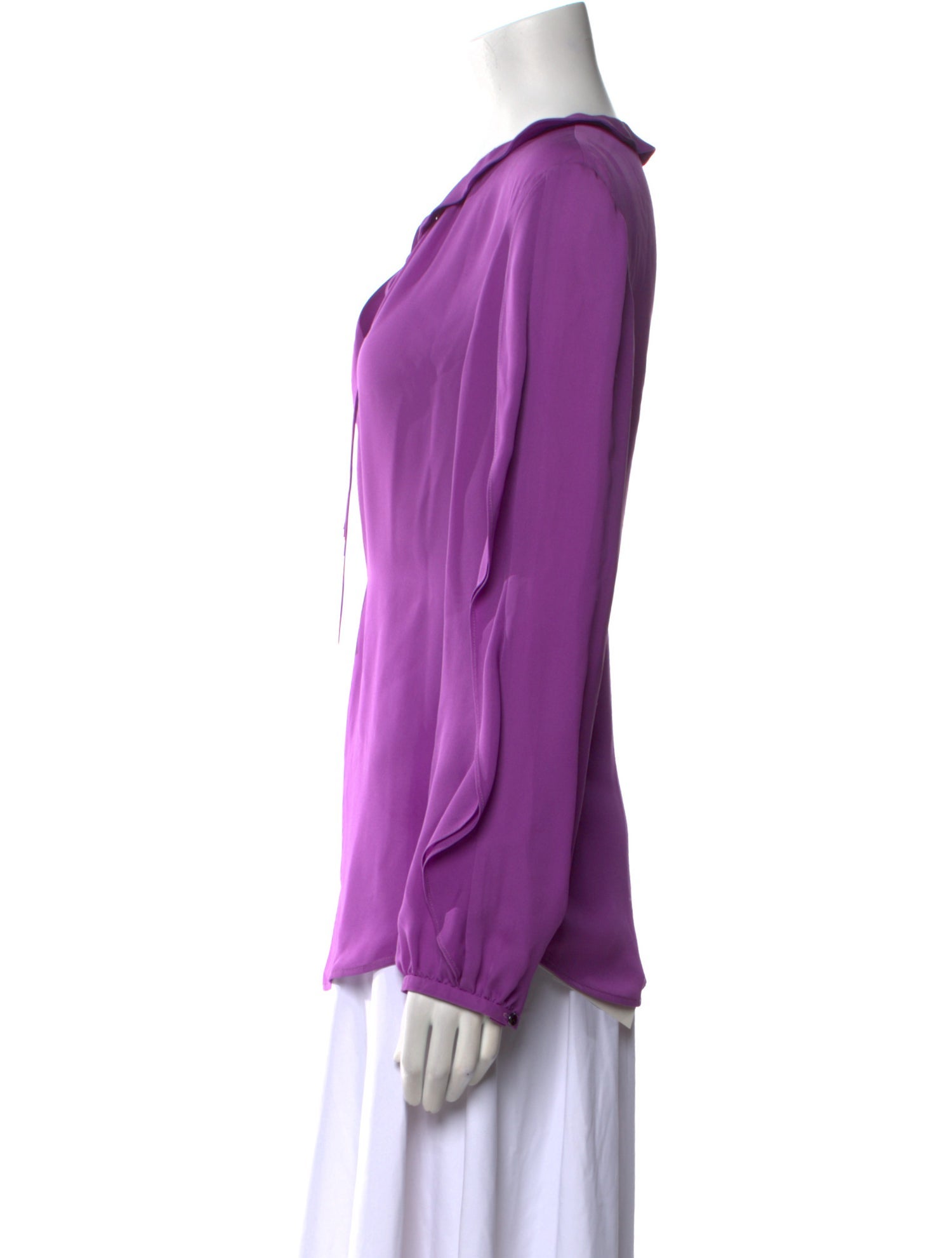 St. John Silk Scoop Neck Blouse