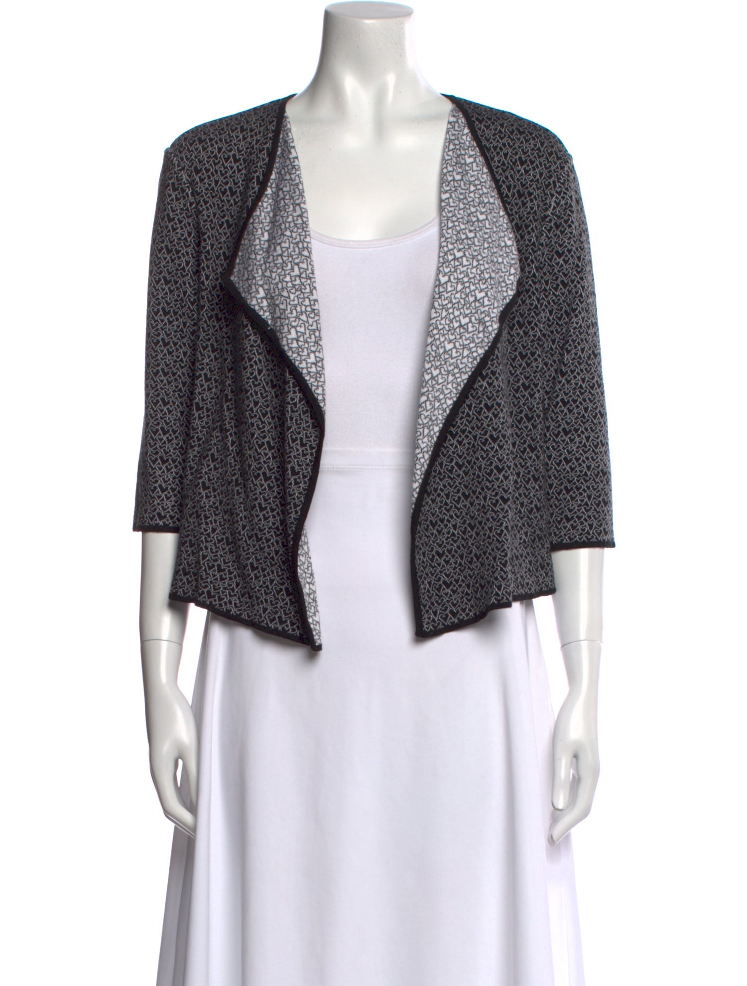 St. John Printed Open Front Sweater