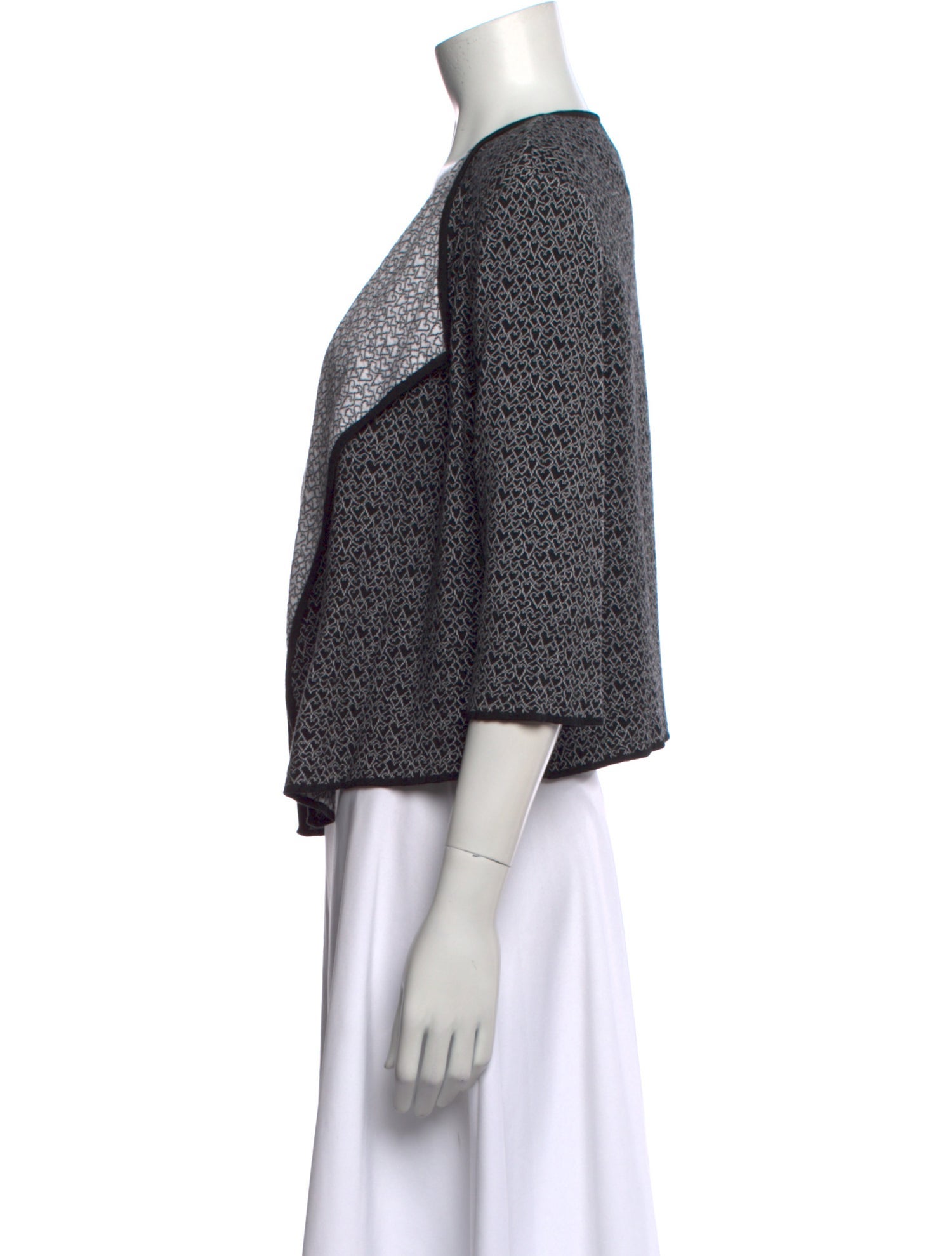 St. John Printed Open Front Sweater