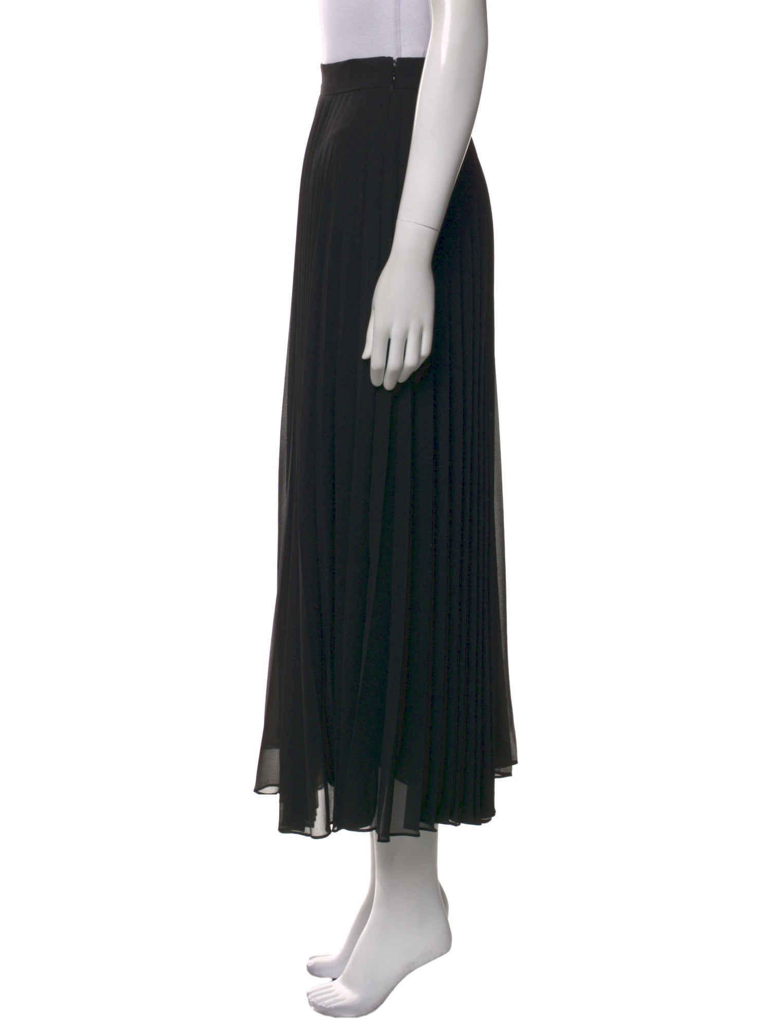 St. John Pleated Accents Midi Length Skirt
