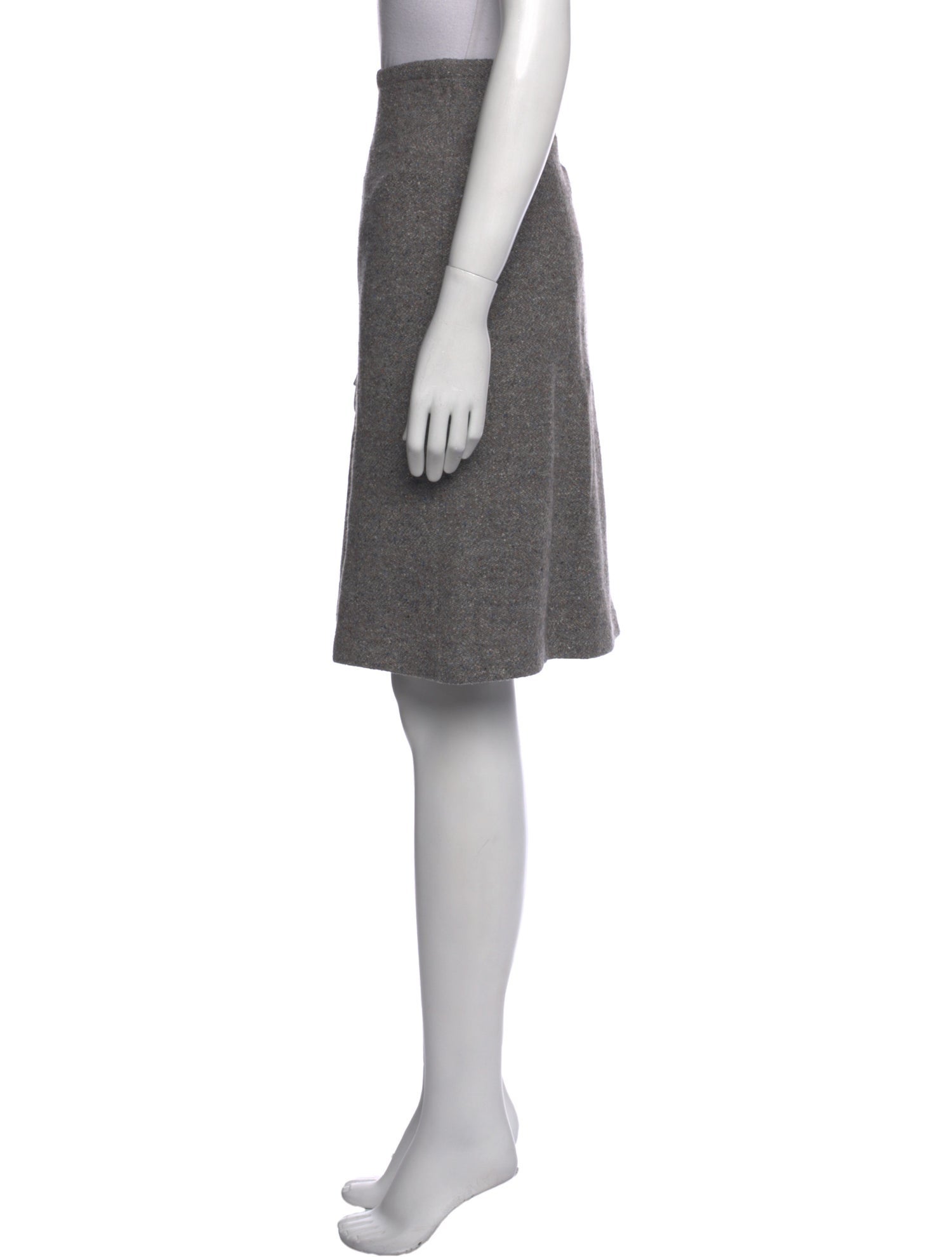 St. John Raw-Edge Trim Knee-Length Skirt