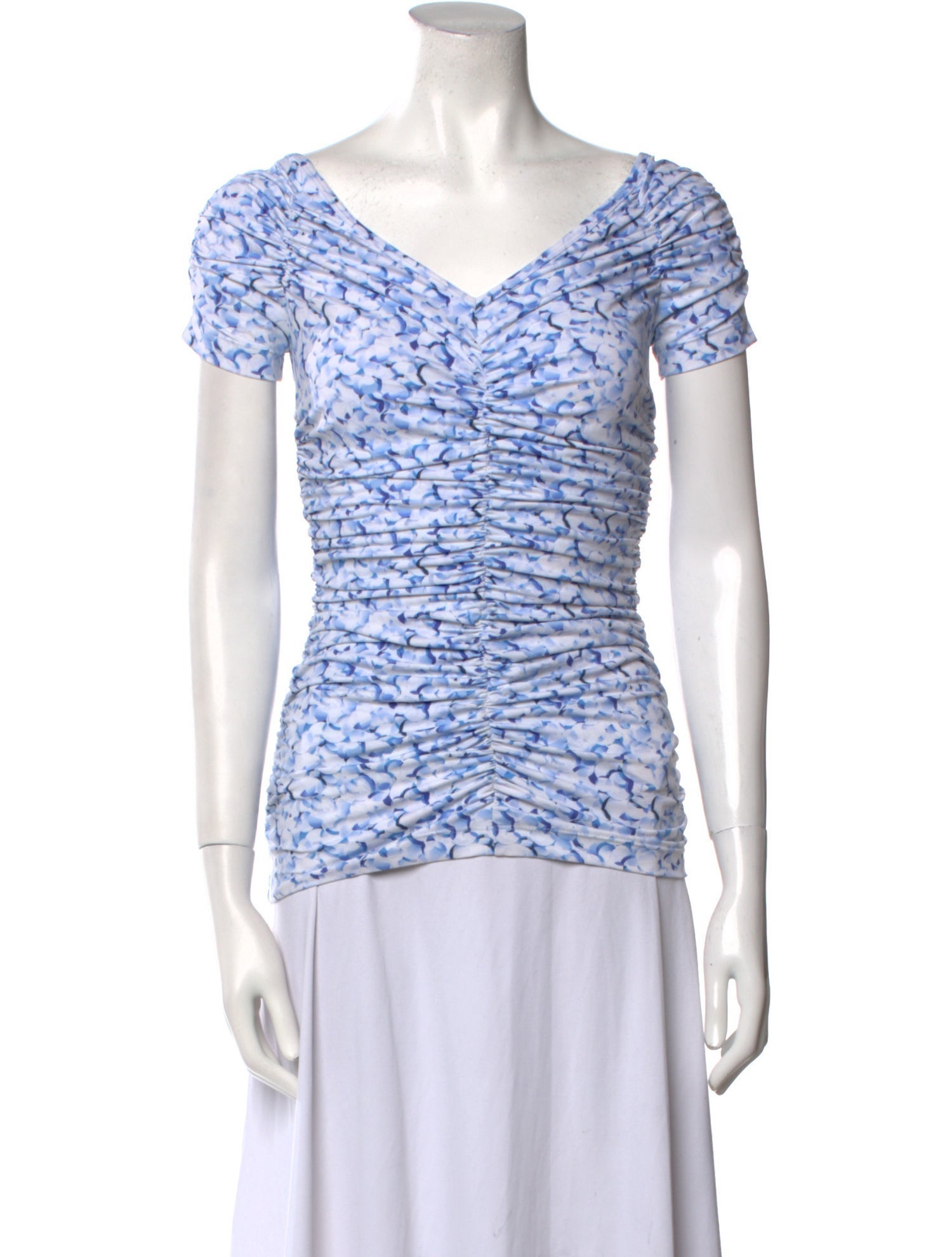 St. John Printed V-Neck T-Shirt