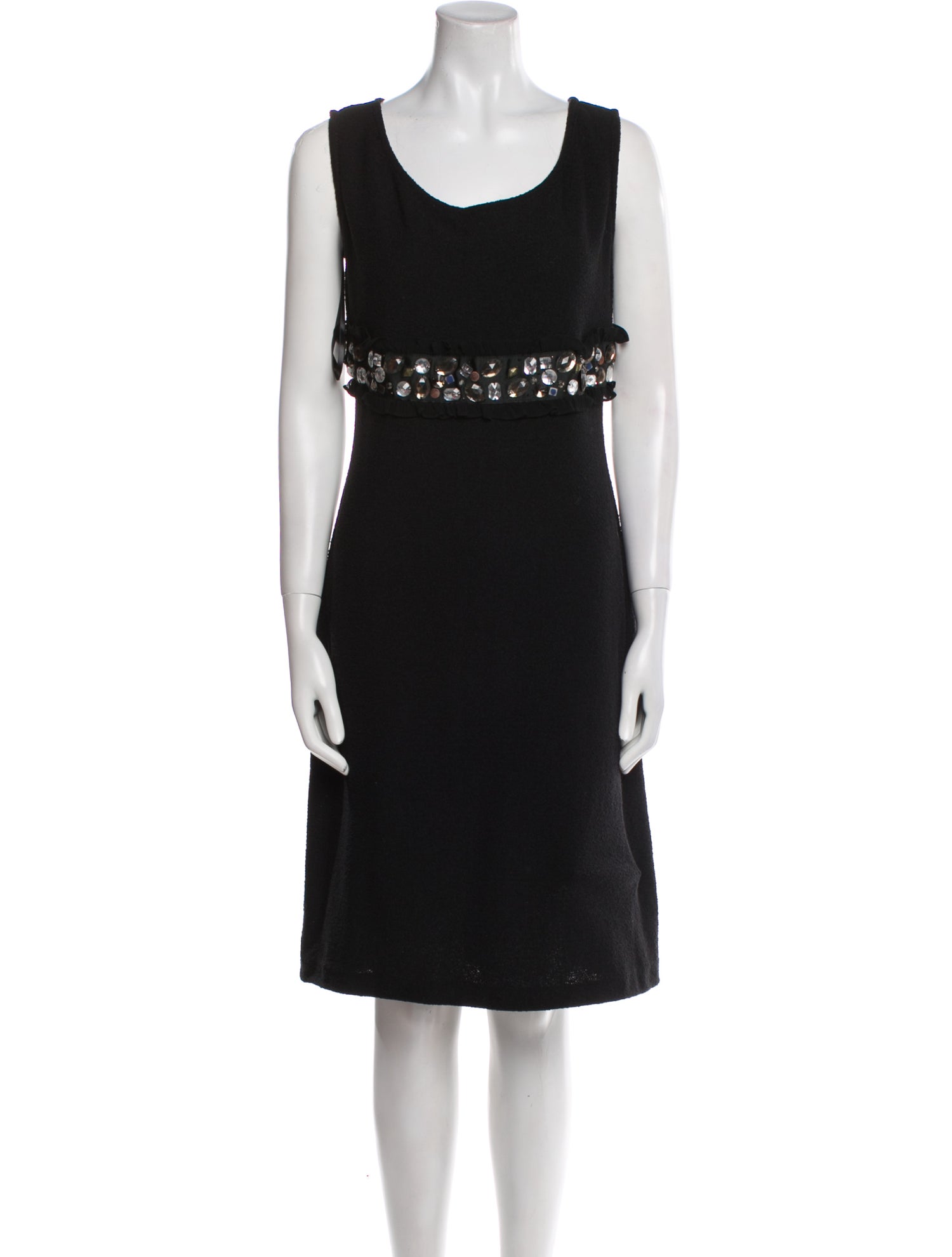 St. John Scoop Neck Knee-Length Dress