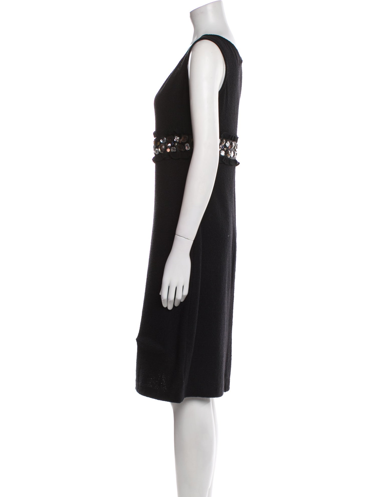 St. John Scoop Neck Knee-Length Dress