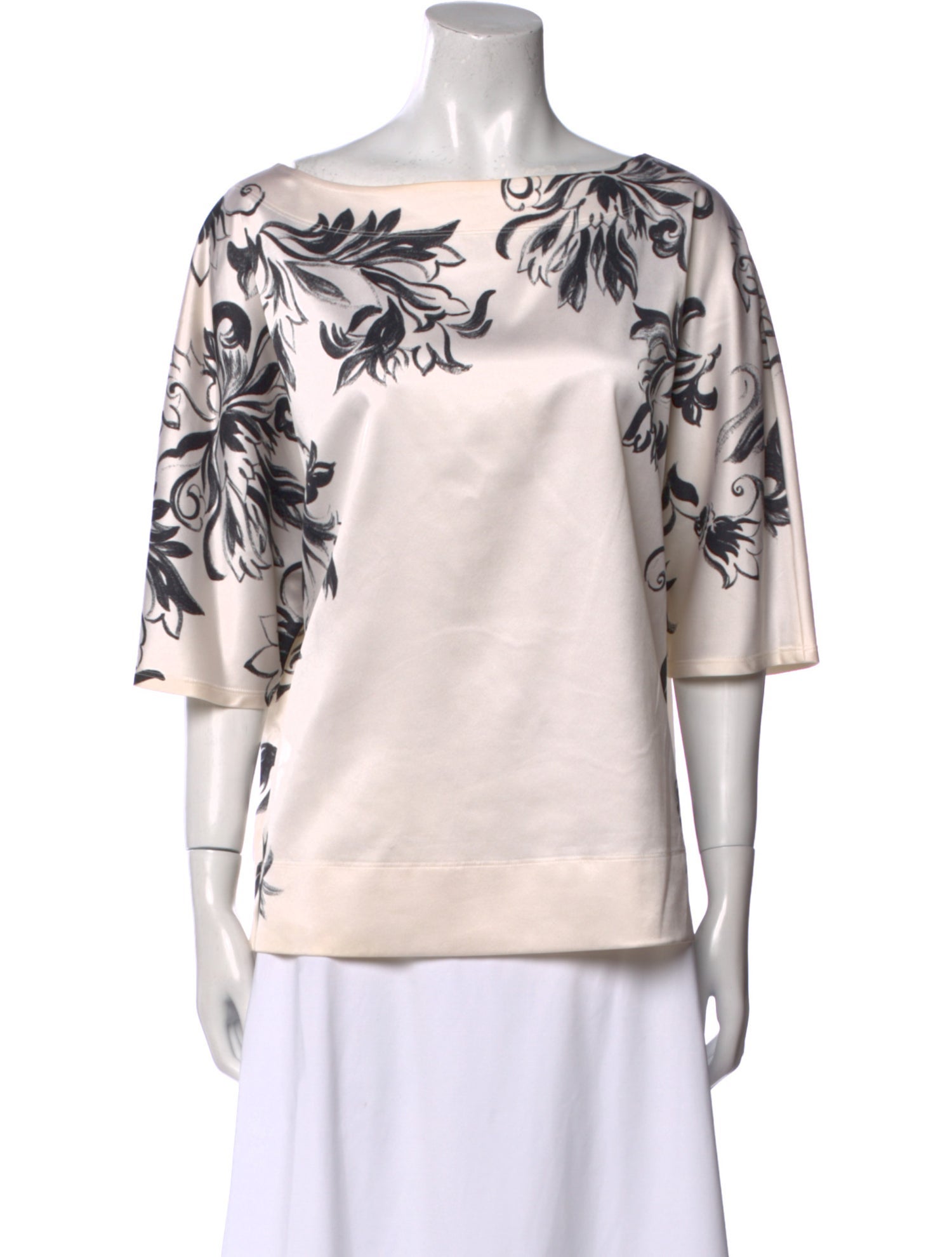St. John Silk Graphic Print Blouse
