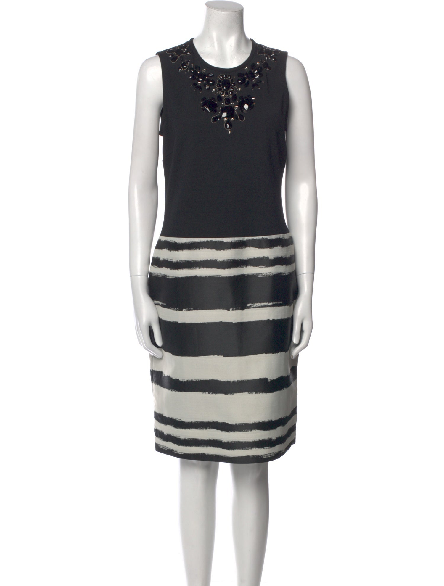 St. John Striped Knee-Length Dress