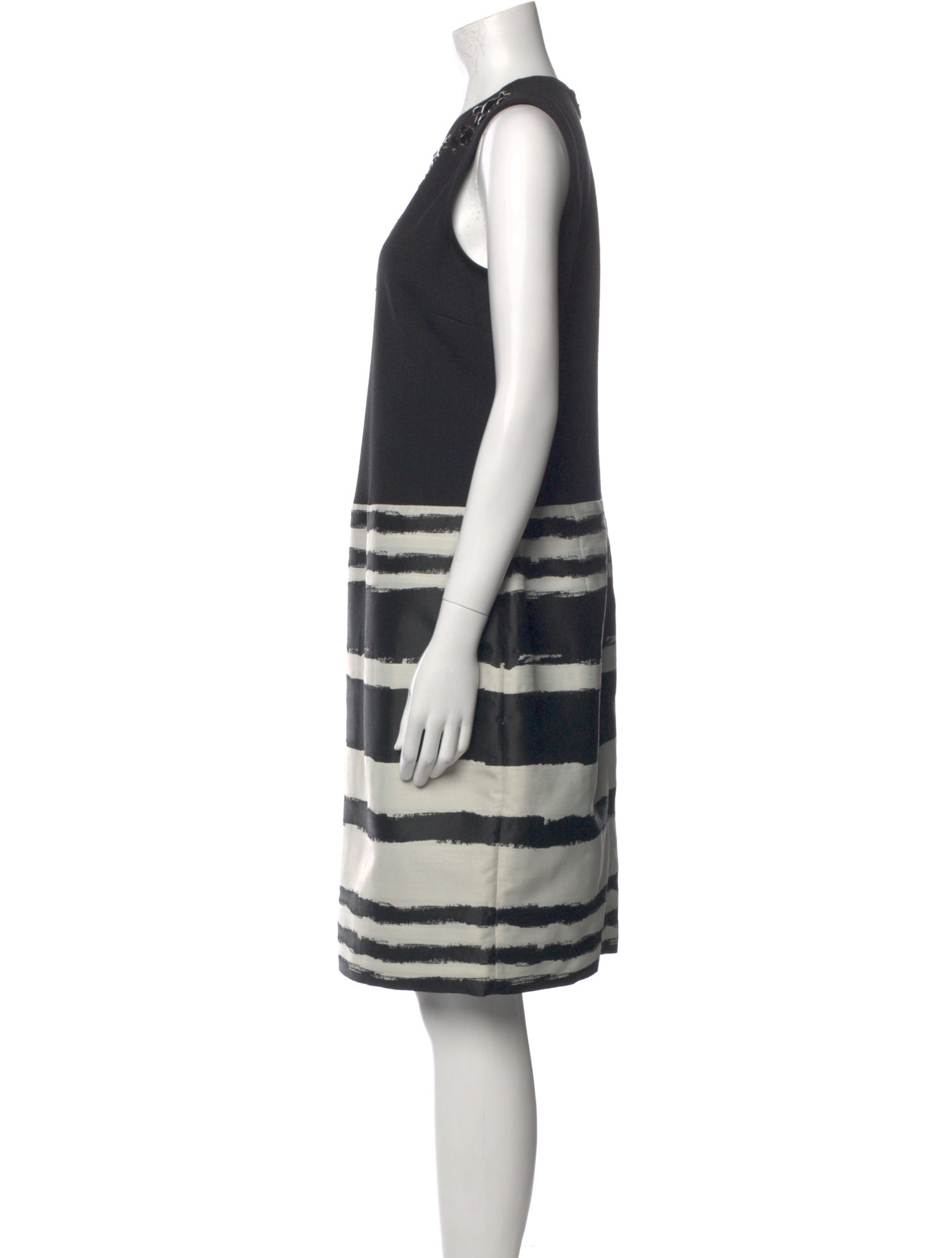 St. John Striped Knee-Length Dress