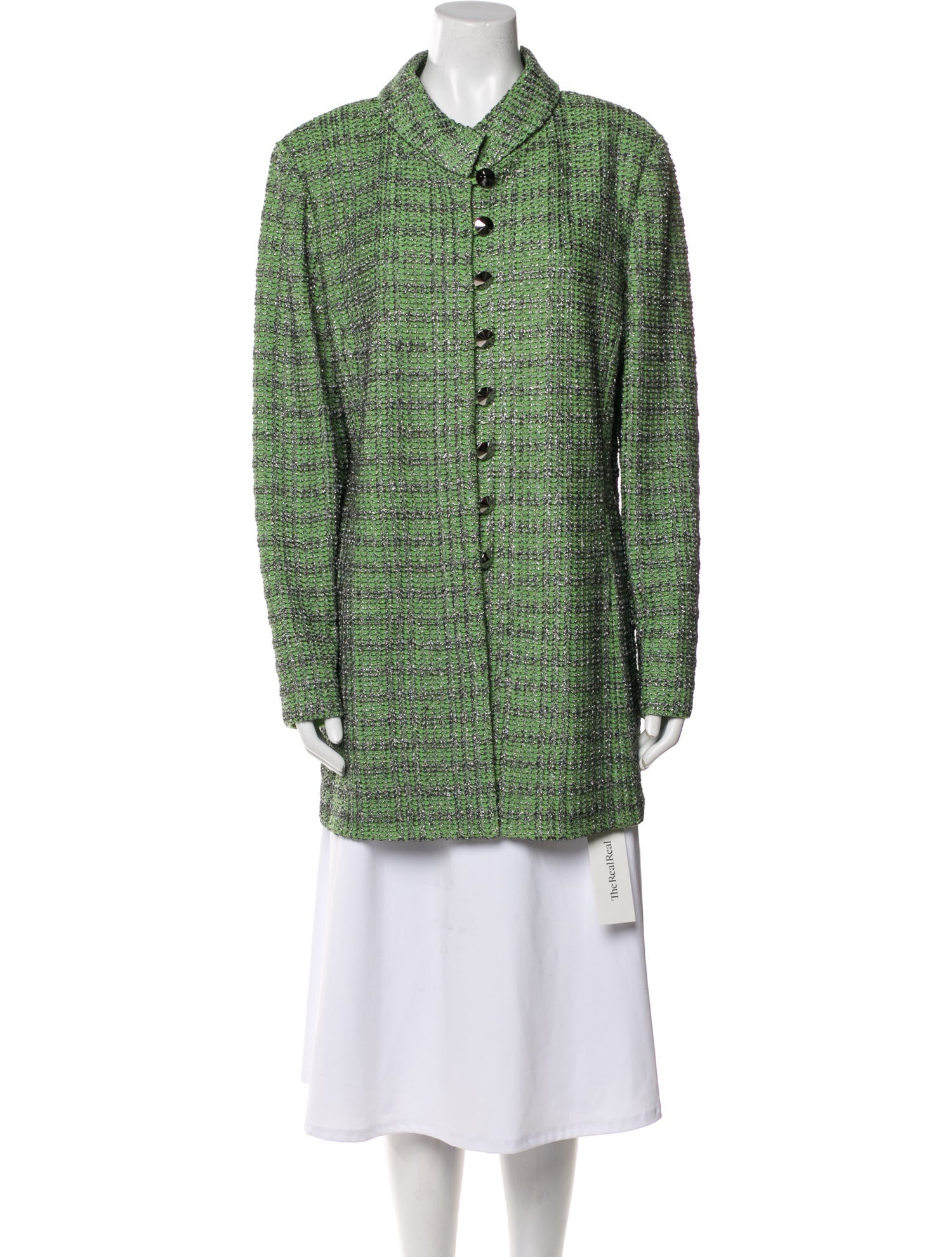 St. John Wool Tweed Pattern Peacoat