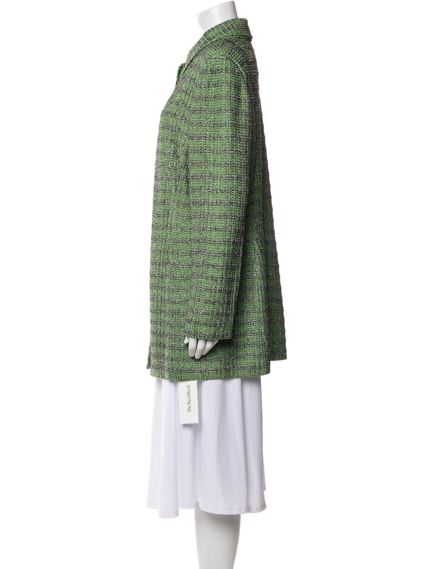 St. John Wool Tweed Pattern Peacoat