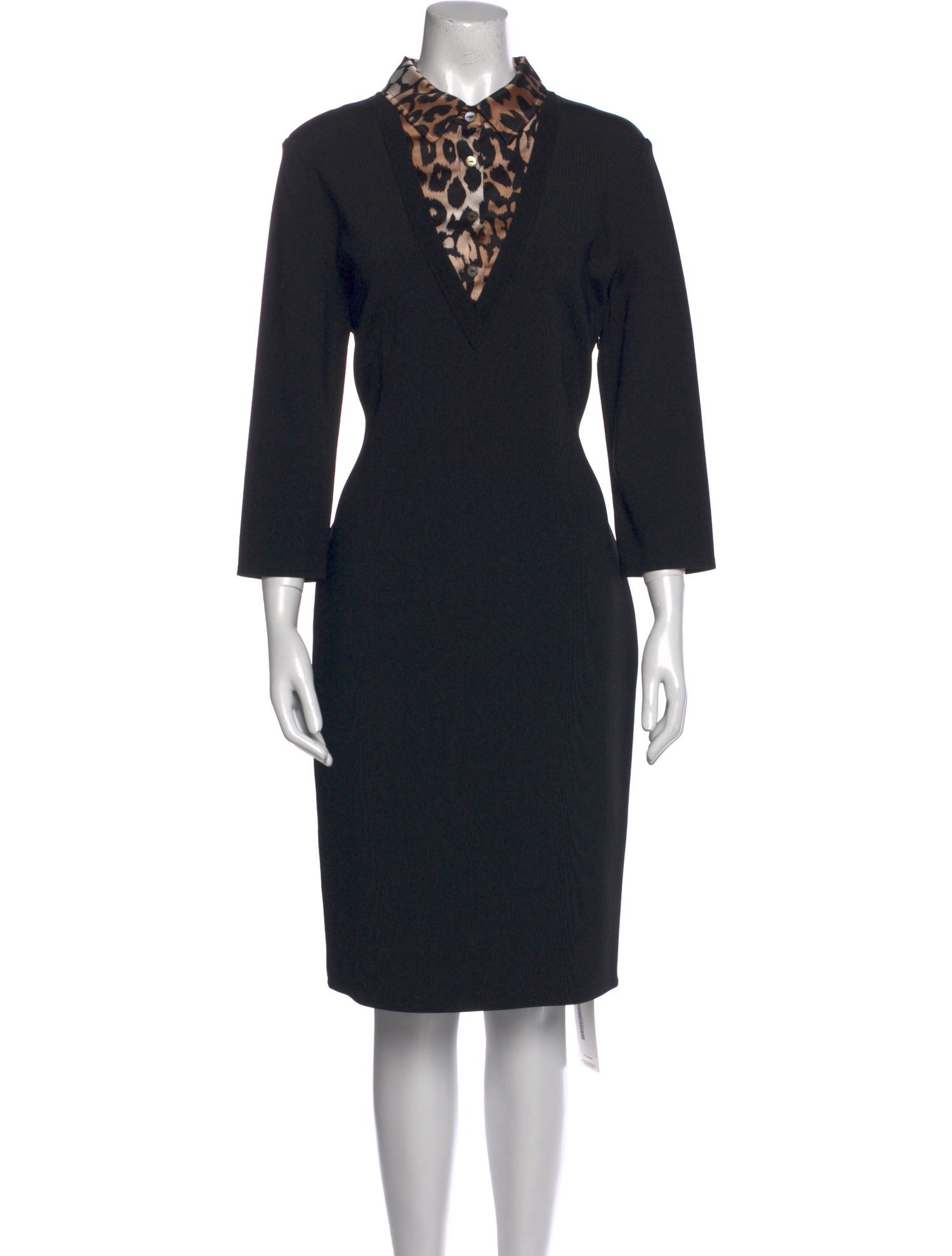 St. John V-Neck Midi Length Dress