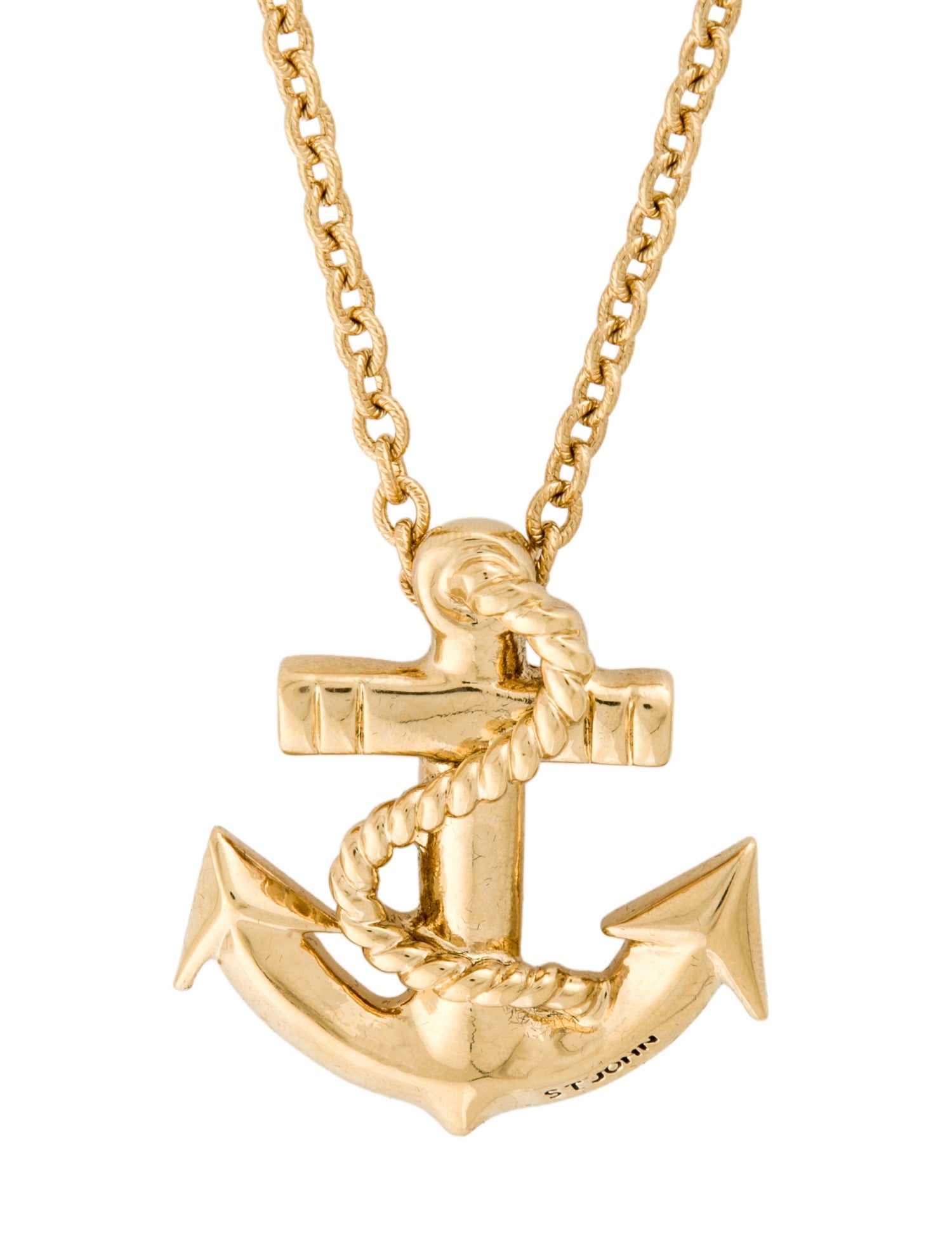 St. John Enamel Anchor Pendant Necklace