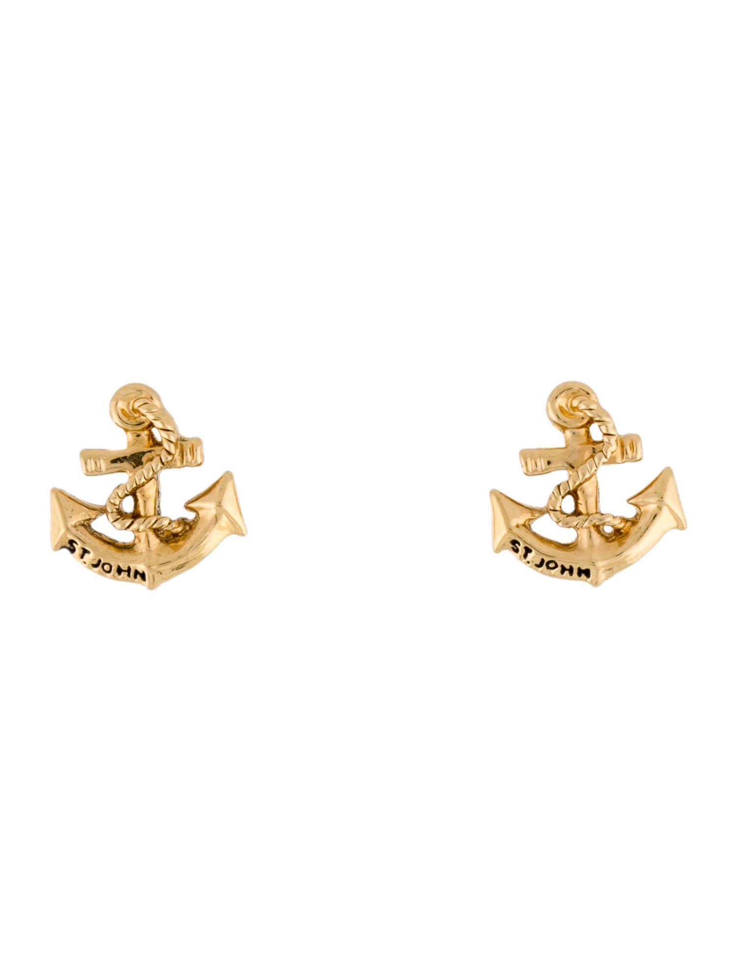 St. John Enamel Anchor Stud Earrings