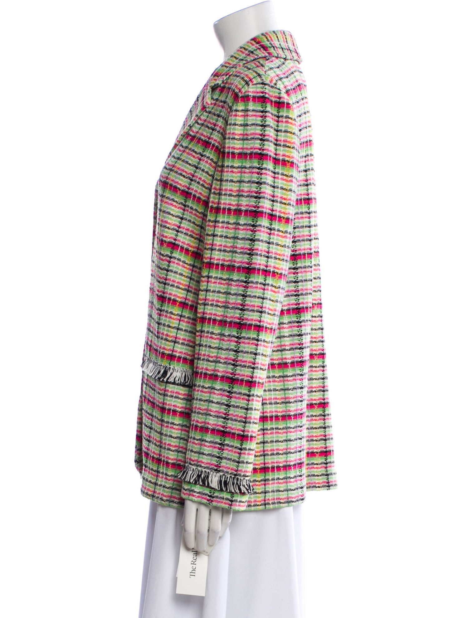 St. John Tweed Plaid Print Blazer w/ Tags