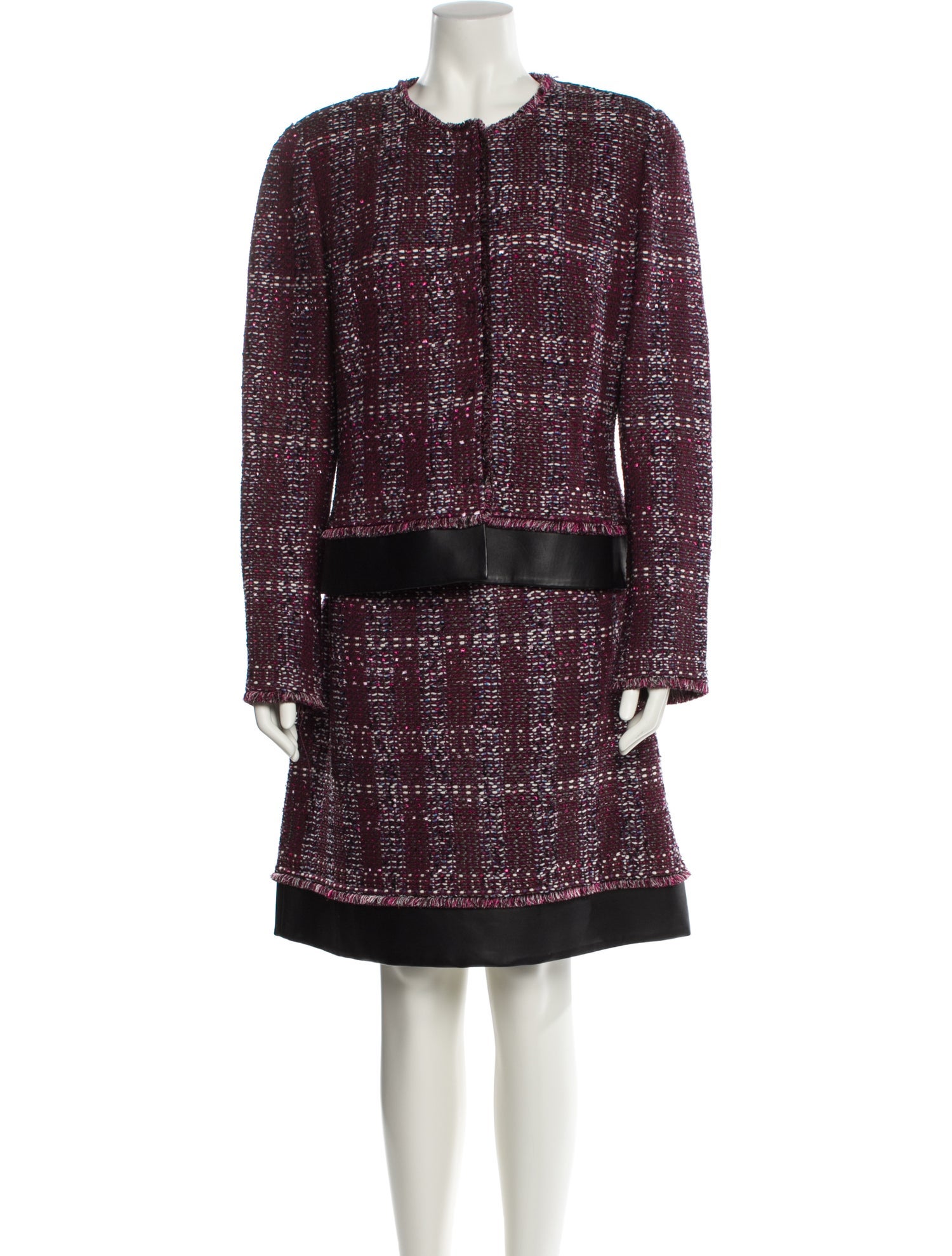 St. John Wool Tweed Pattern Dress Set