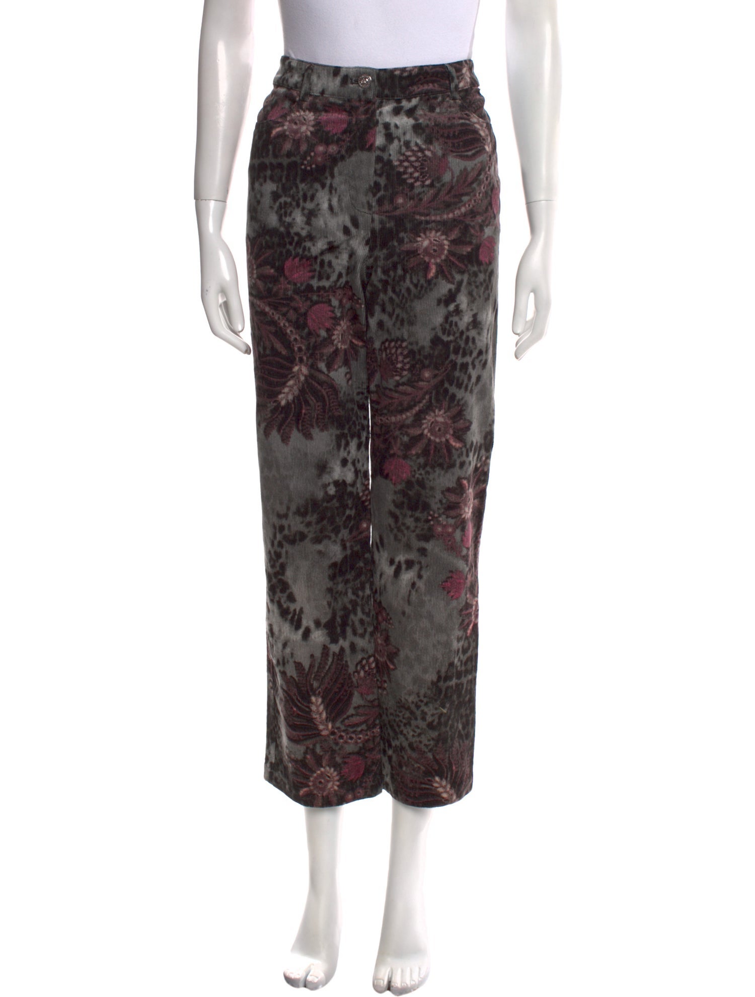 St. John Floral Print Straight Leg Pants
