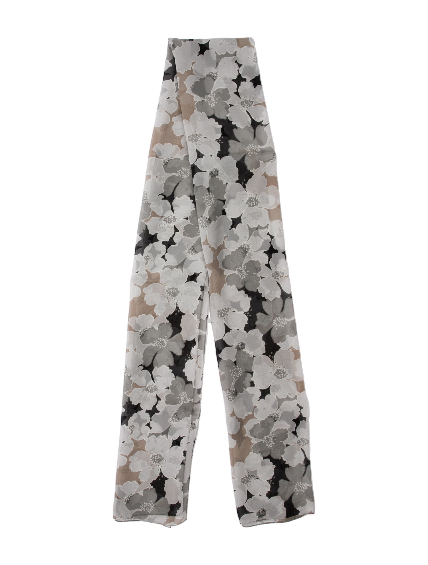 St. John Silk Floral Print Scarf w/ Tags