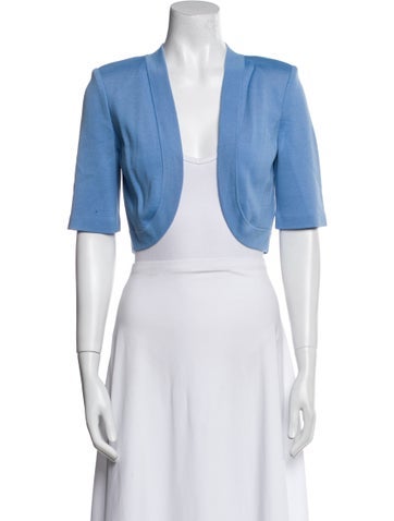 Pre-owned St John Wool Bolero W/ Tags In Blue
