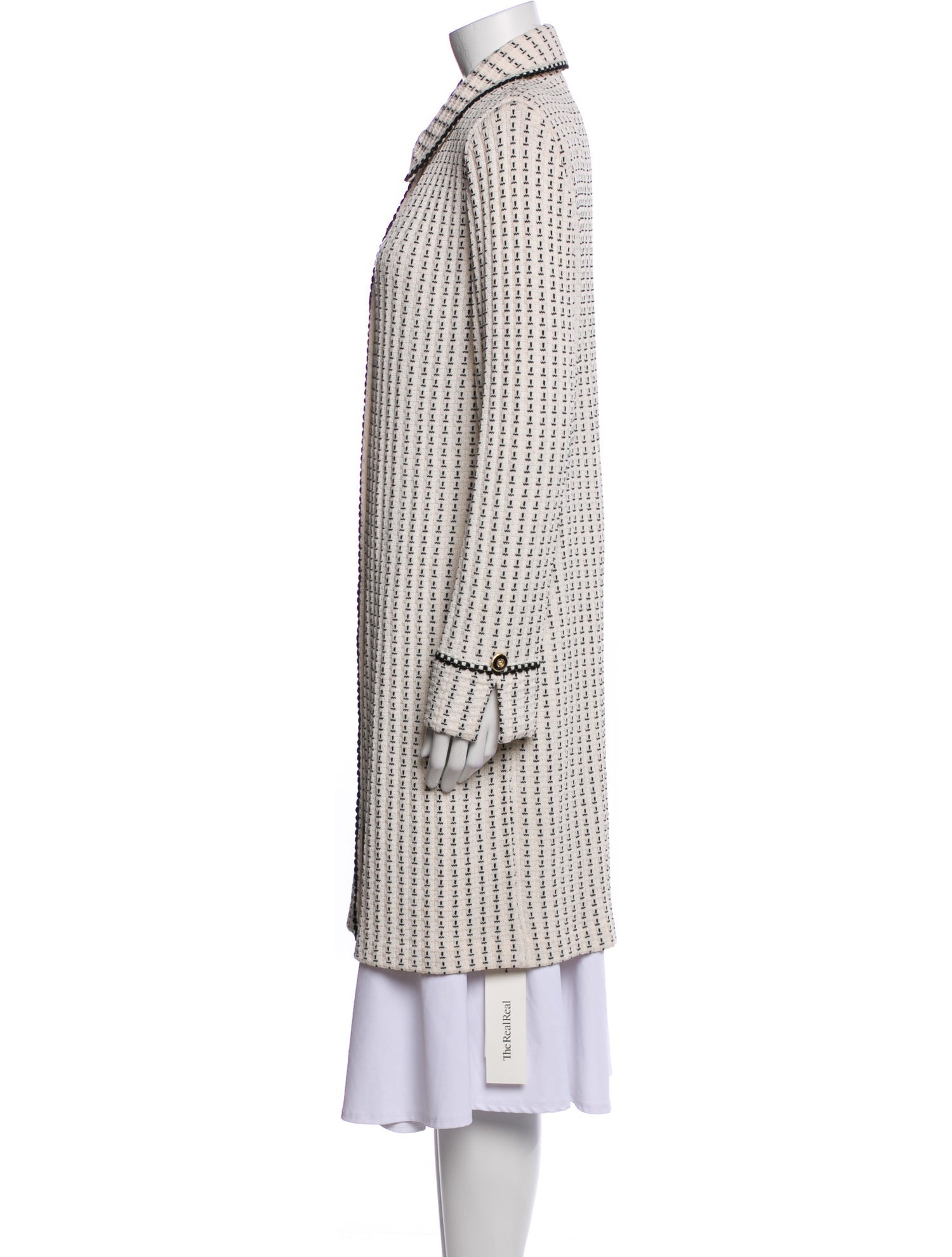 St. John Collection Wool Plaid Print Coat