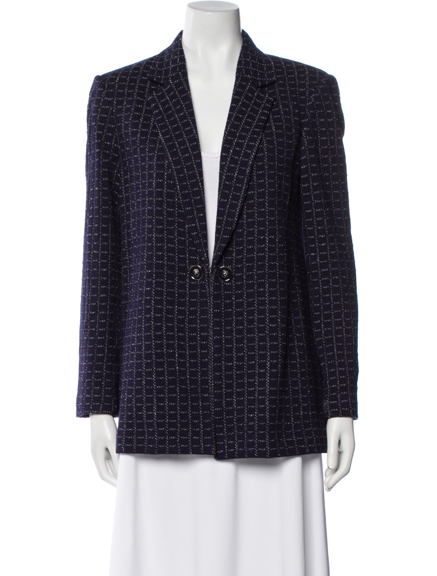 St. John Plaid Print Blazer