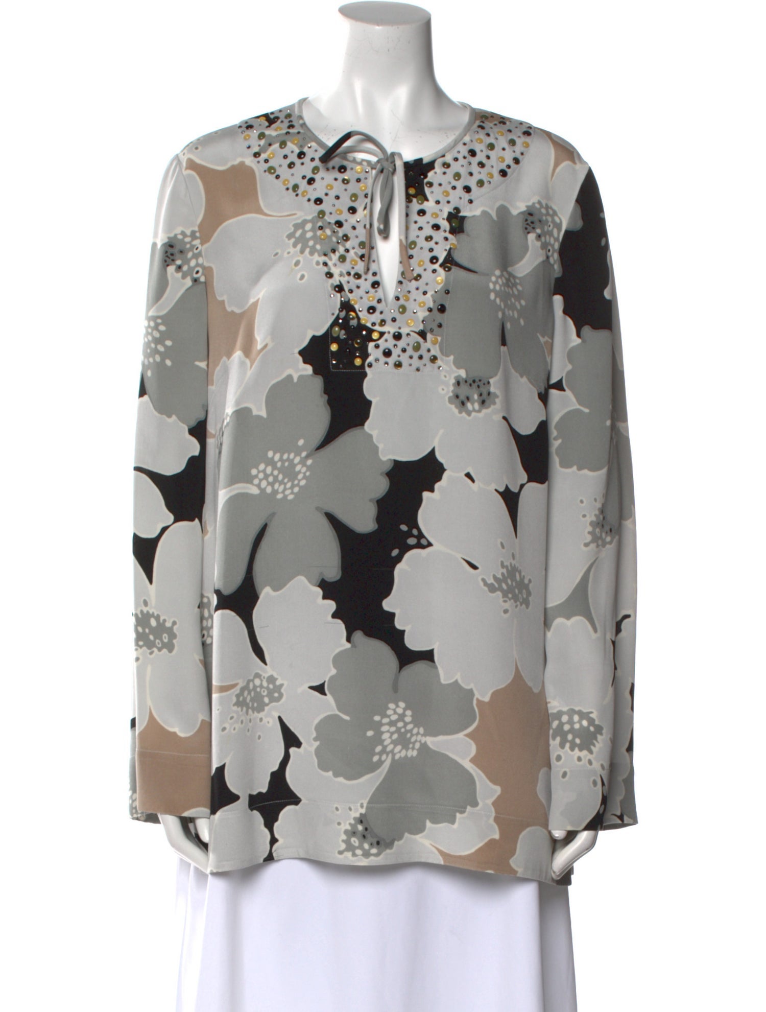 St. John Silk Floral Print Tunic