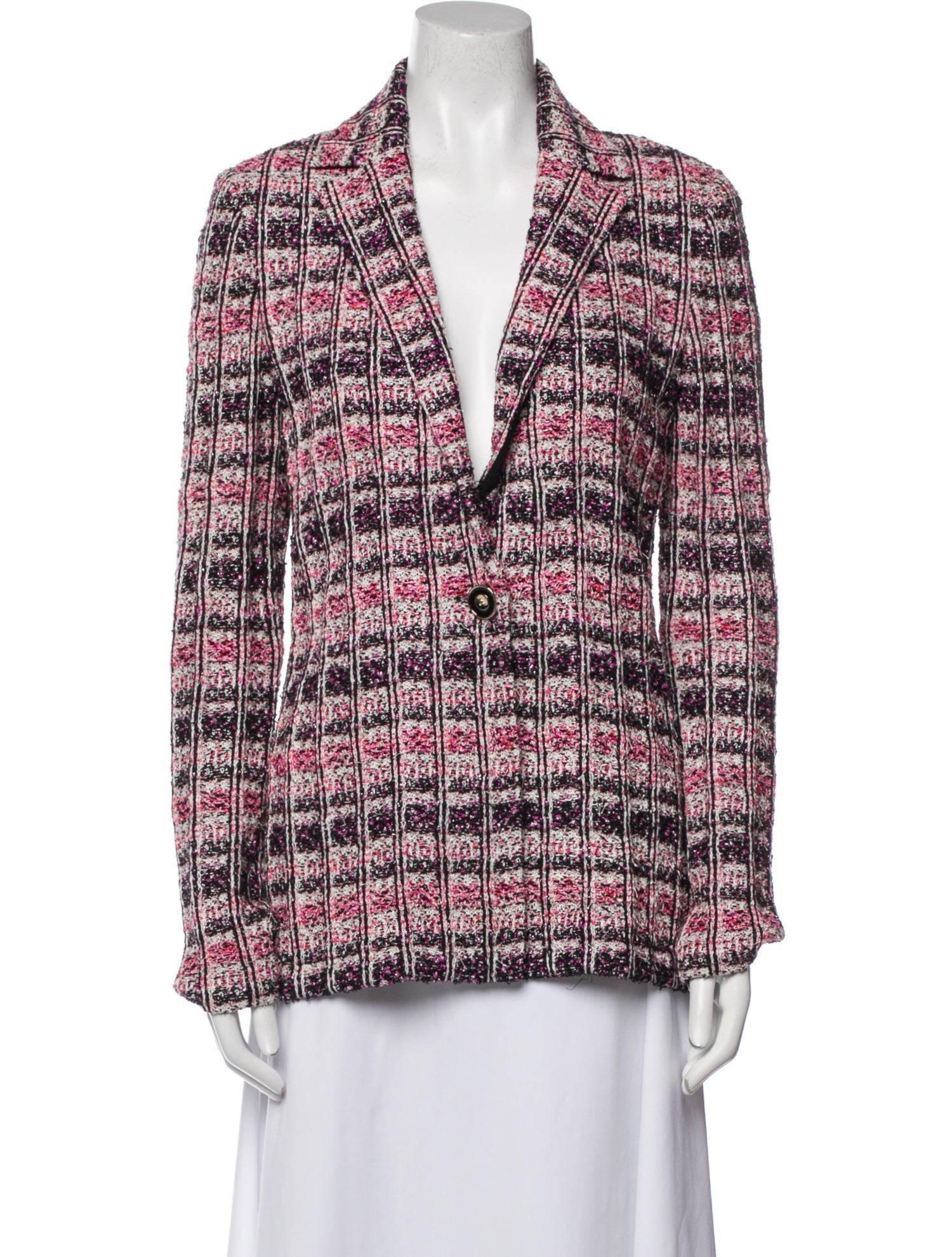 St. John Plaid Print Blazer