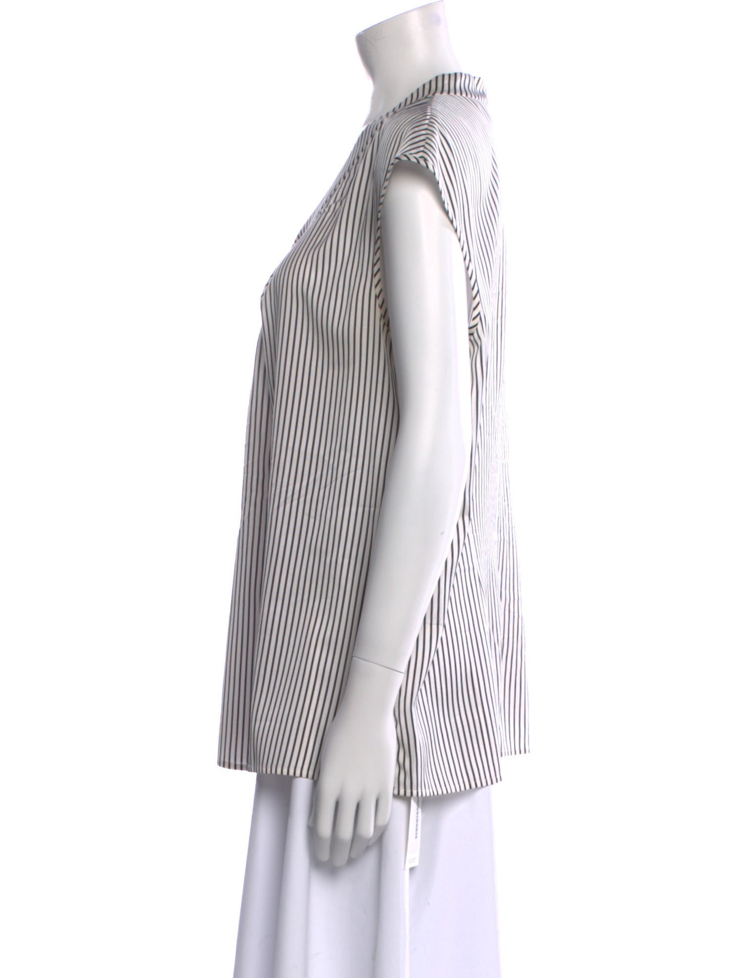 St. John Silk Striped Button-Up Top