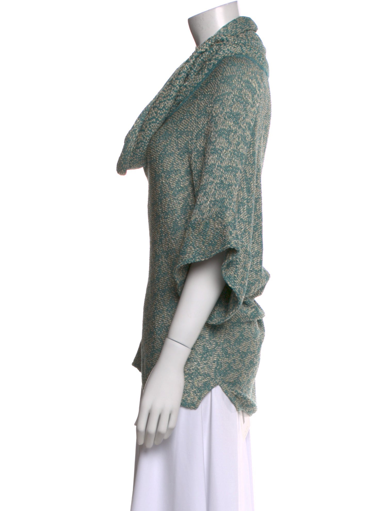 St. John Printed Cowl Neck Top