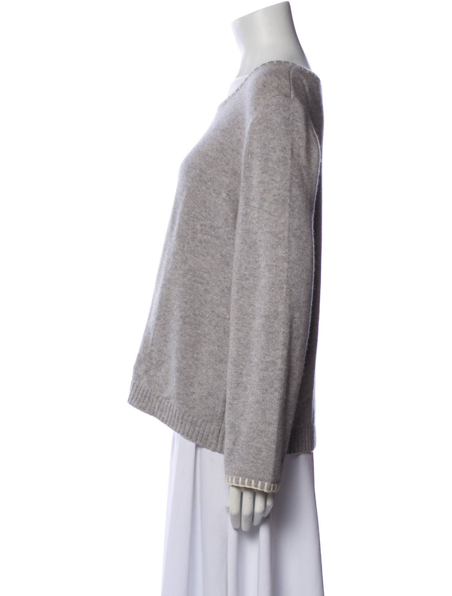 St. John Cashmere Bateau Neckline Top