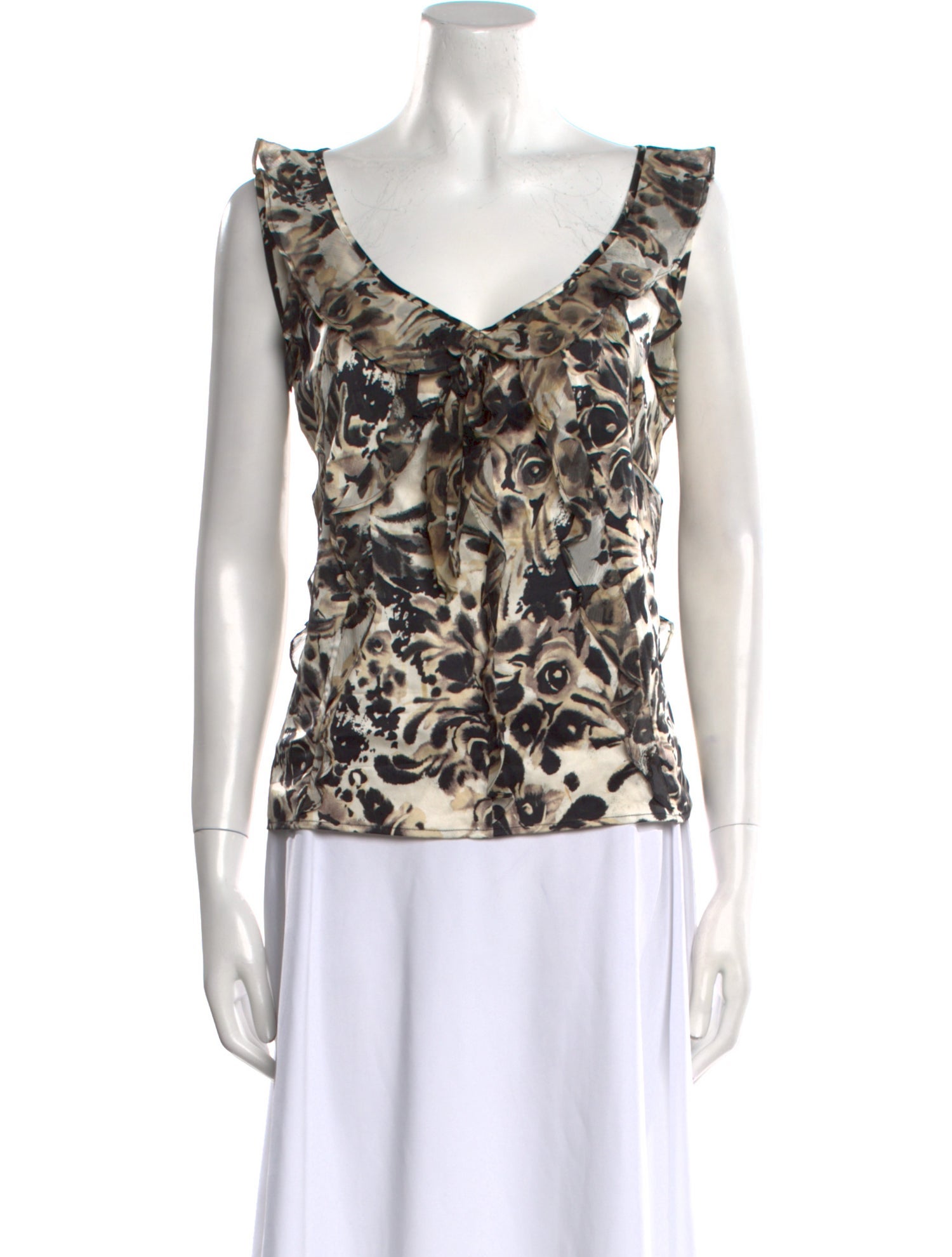 St. John Silk Printed Top