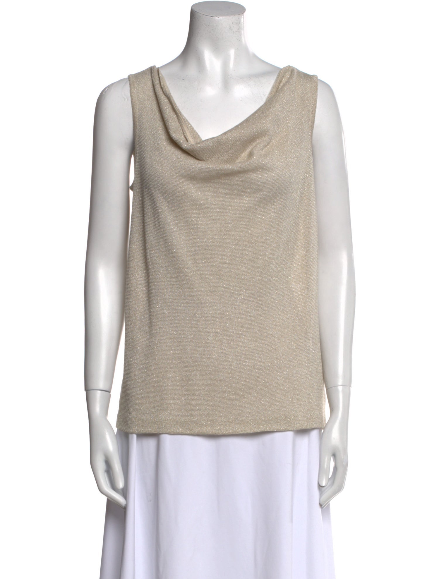 St. John Cowl Neck Sleeveless Top