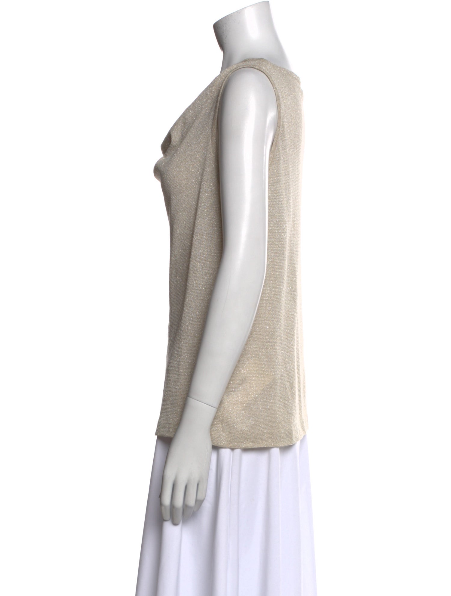 St. John Cowl Neck Sleeveless Top