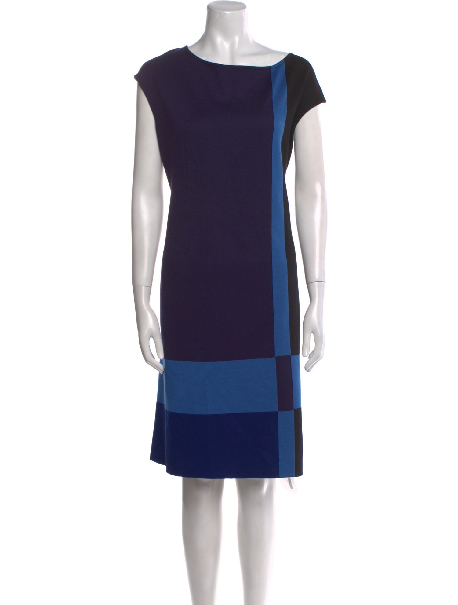 St. John Colorblock Pattern Knee-Length Dress