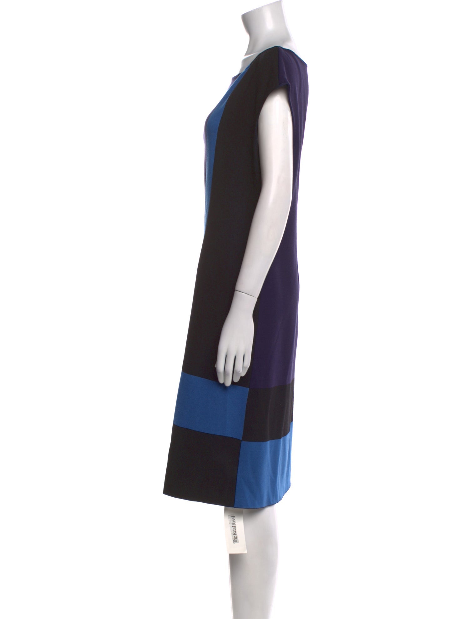 St. John Colorblock Pattern Knee-Length Dress