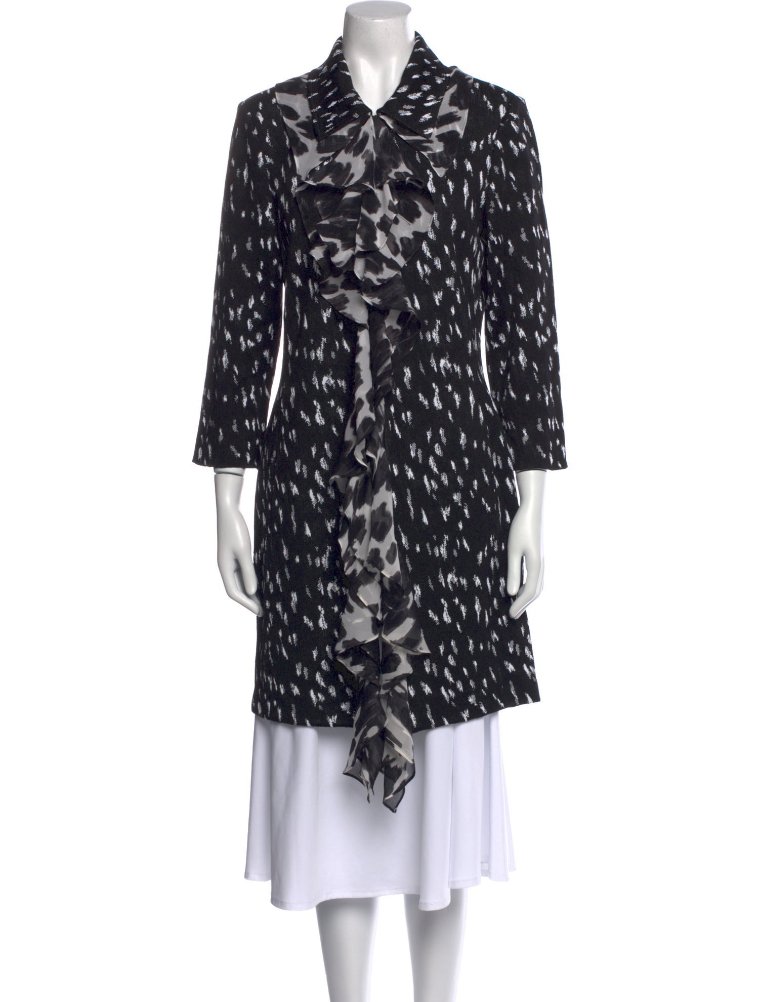 St. John Animal Print V-Neck Sweater